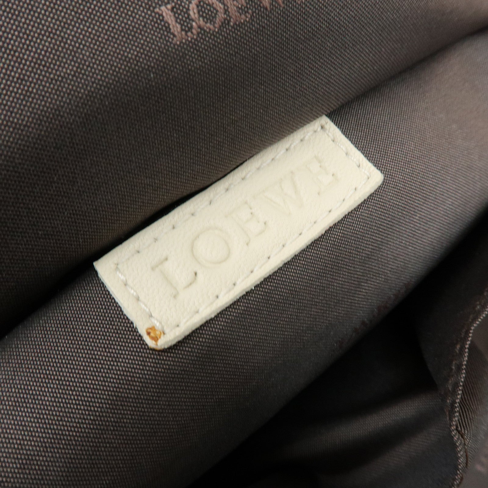 LOEWE Anagram Nappa Aire Leather Hand Bag Tote Bag Ivory