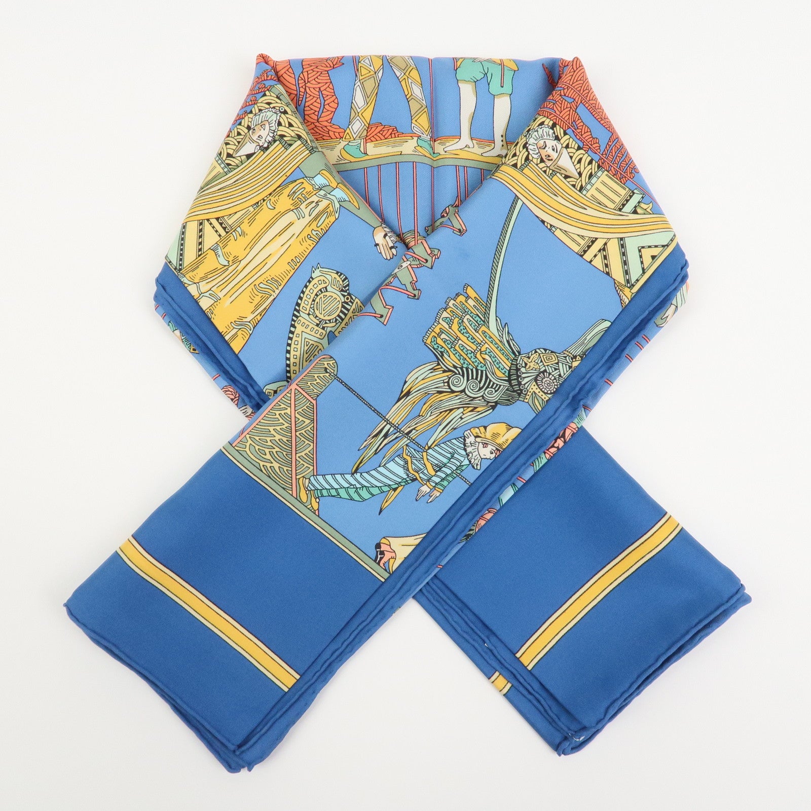 HERMES Carre 90 Silk 100% Scarf LE TEMPS des MARIONNETTES