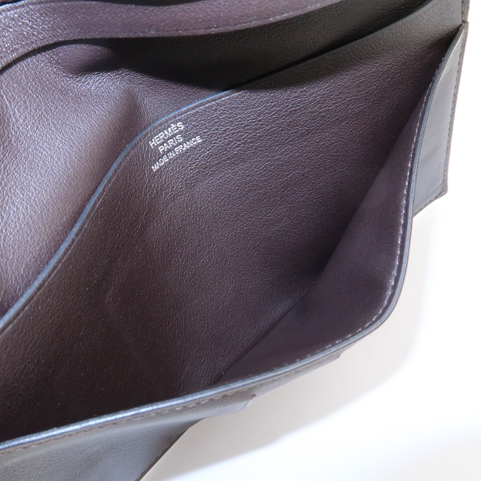 HERMES MC2 Fleming Veau Swift Long Wallet Dark Brown