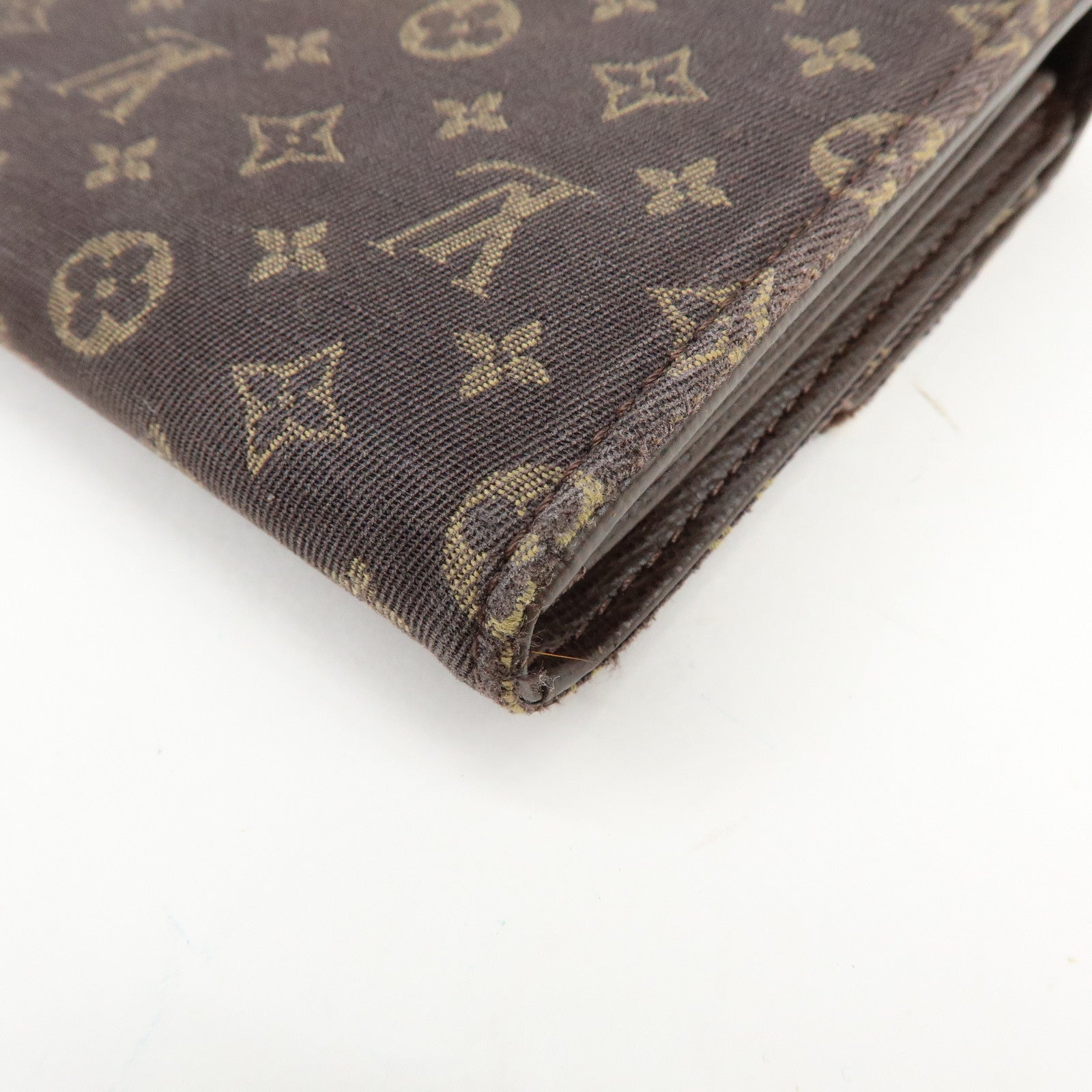Louis Vuitton Monogram Mini Lin Canvas Long Wallet Brown M95234