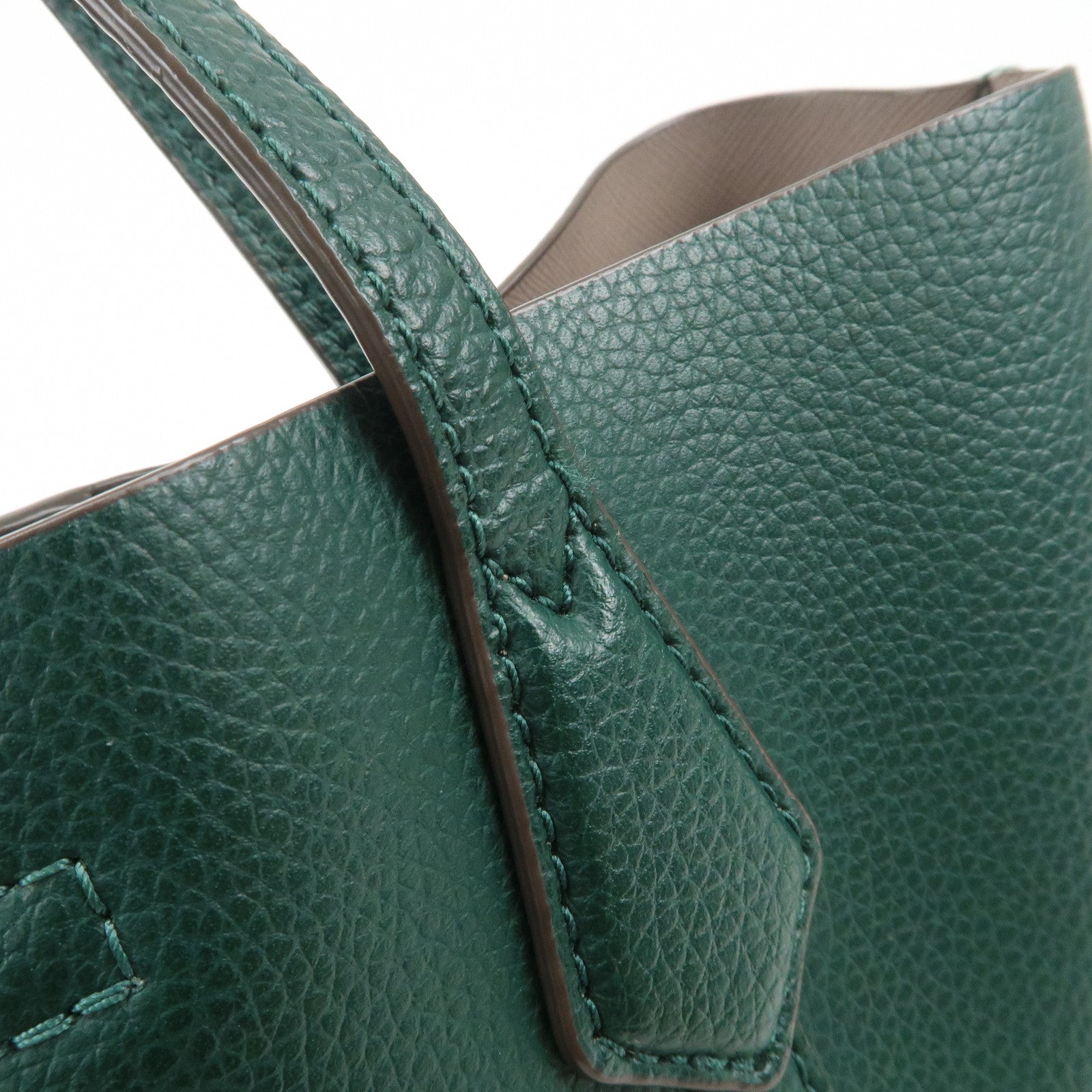 TORY BURCH Perry Logo Leather 2Way Bag Hand Bag Shoulder Bag Green