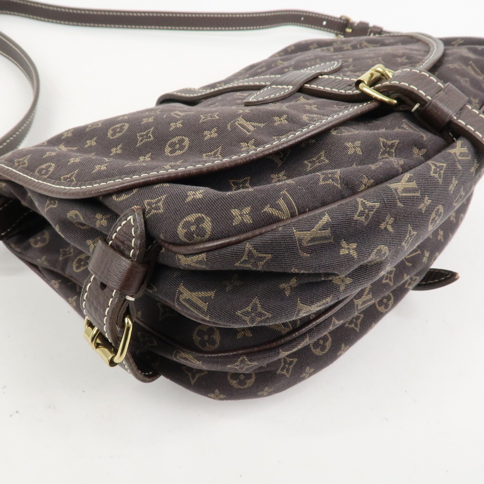 Louis Vuitton Monogram Mini Lin Saumur 30 Shoulder Bag Brown M95227