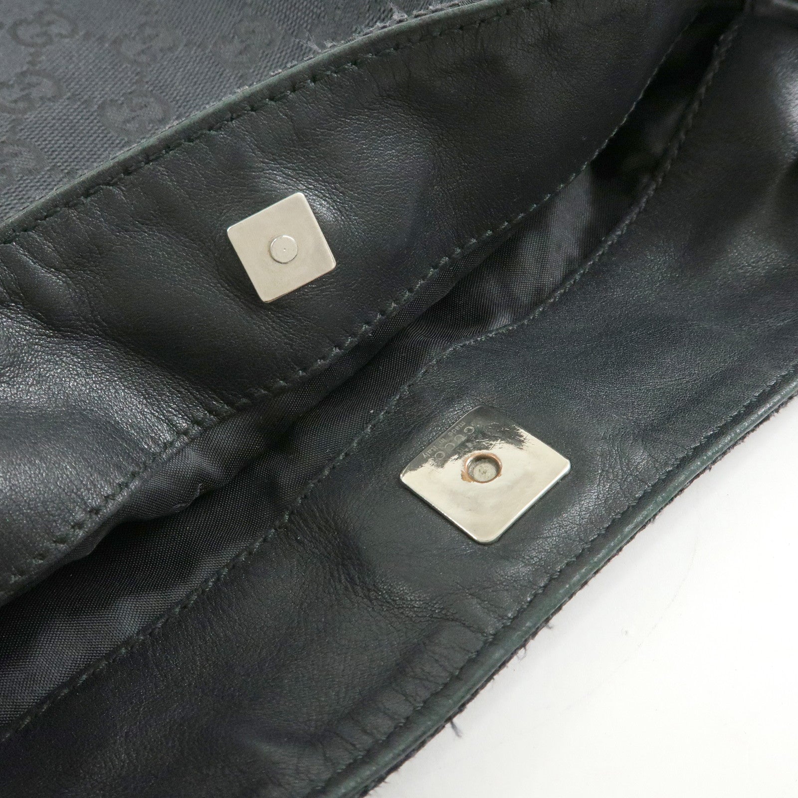 GUCCI Bamboo Sherry GG Canvas 2Way Bag Shoulder Bag Black 001・4058