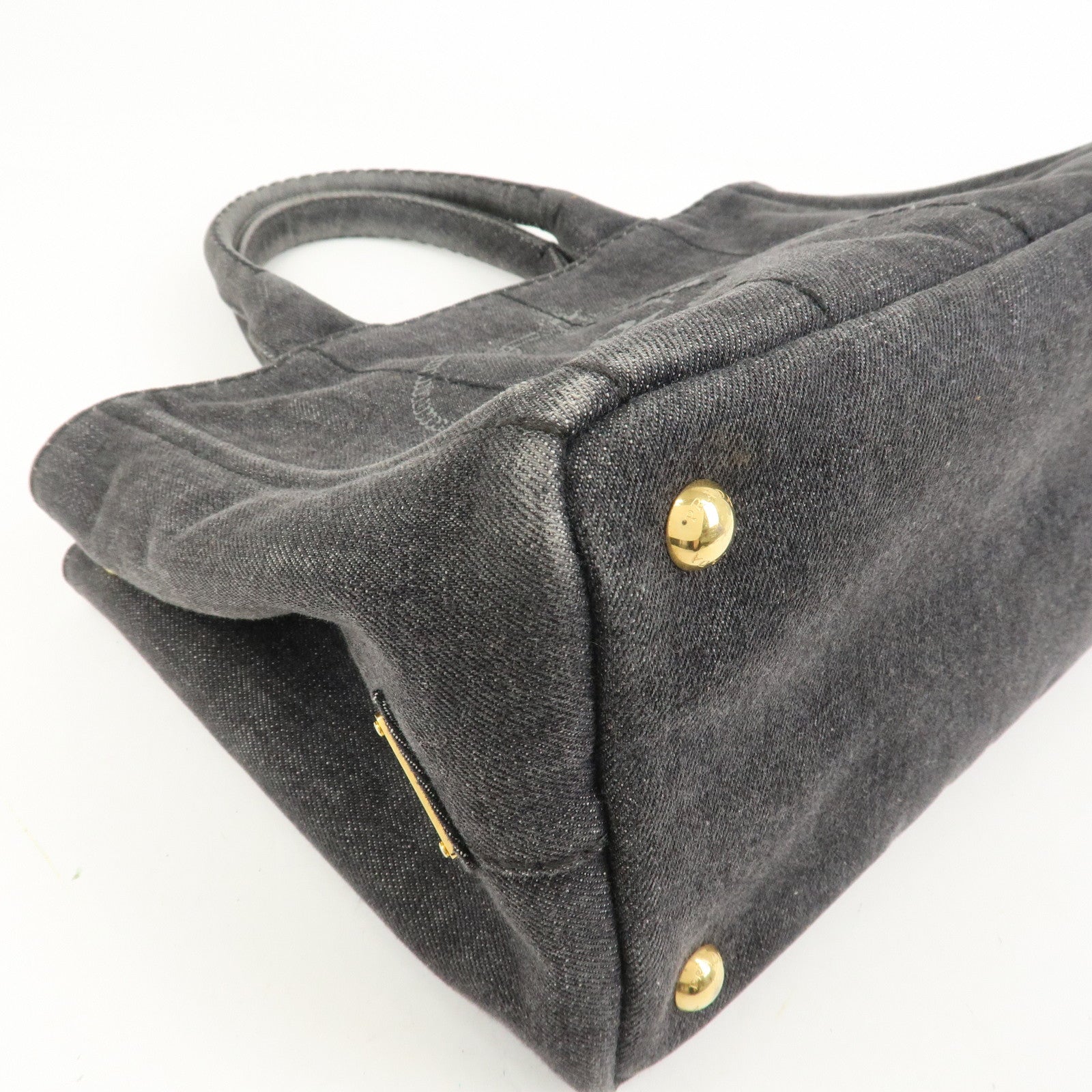 PRADA Logo Canapa Mini Canvas 2Way Bag Hand Bag 1BG439