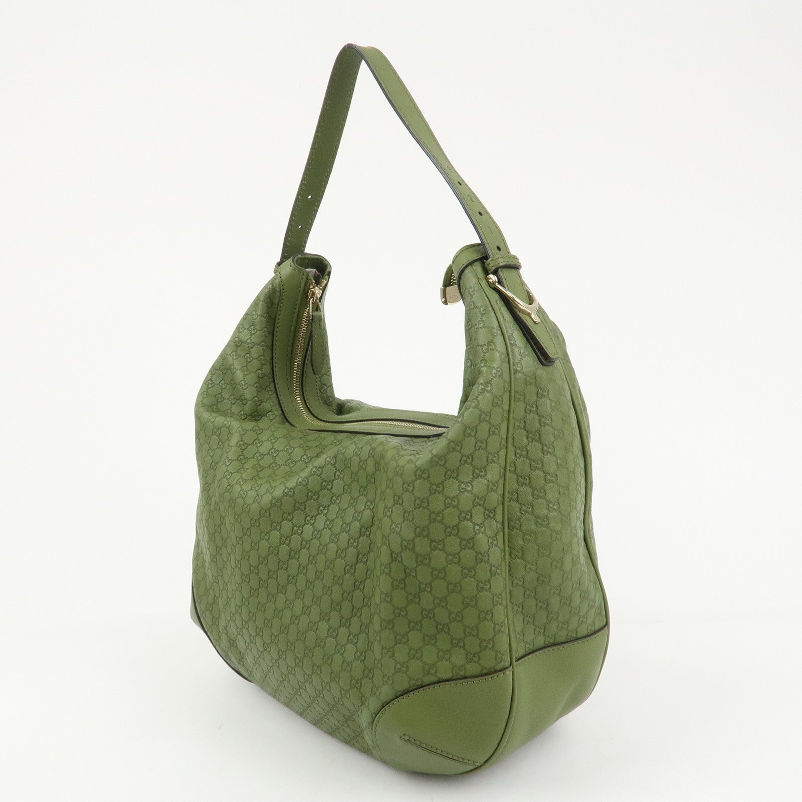 GUCCI Micro Guccissima Leather Shoulder Bag Hand Bag Green 309618