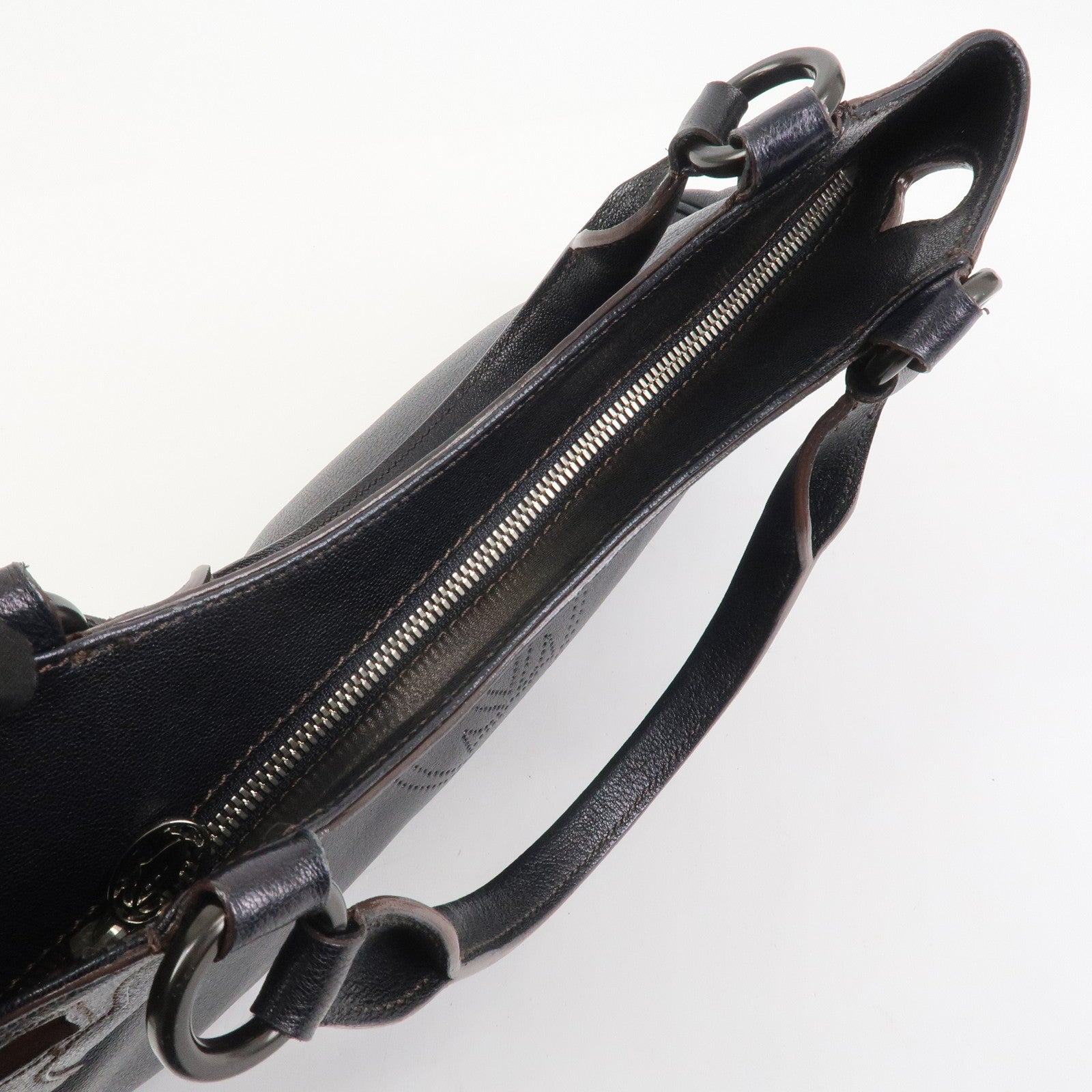 Cartier Marcello Leather Hand Bag Tote Bag Black