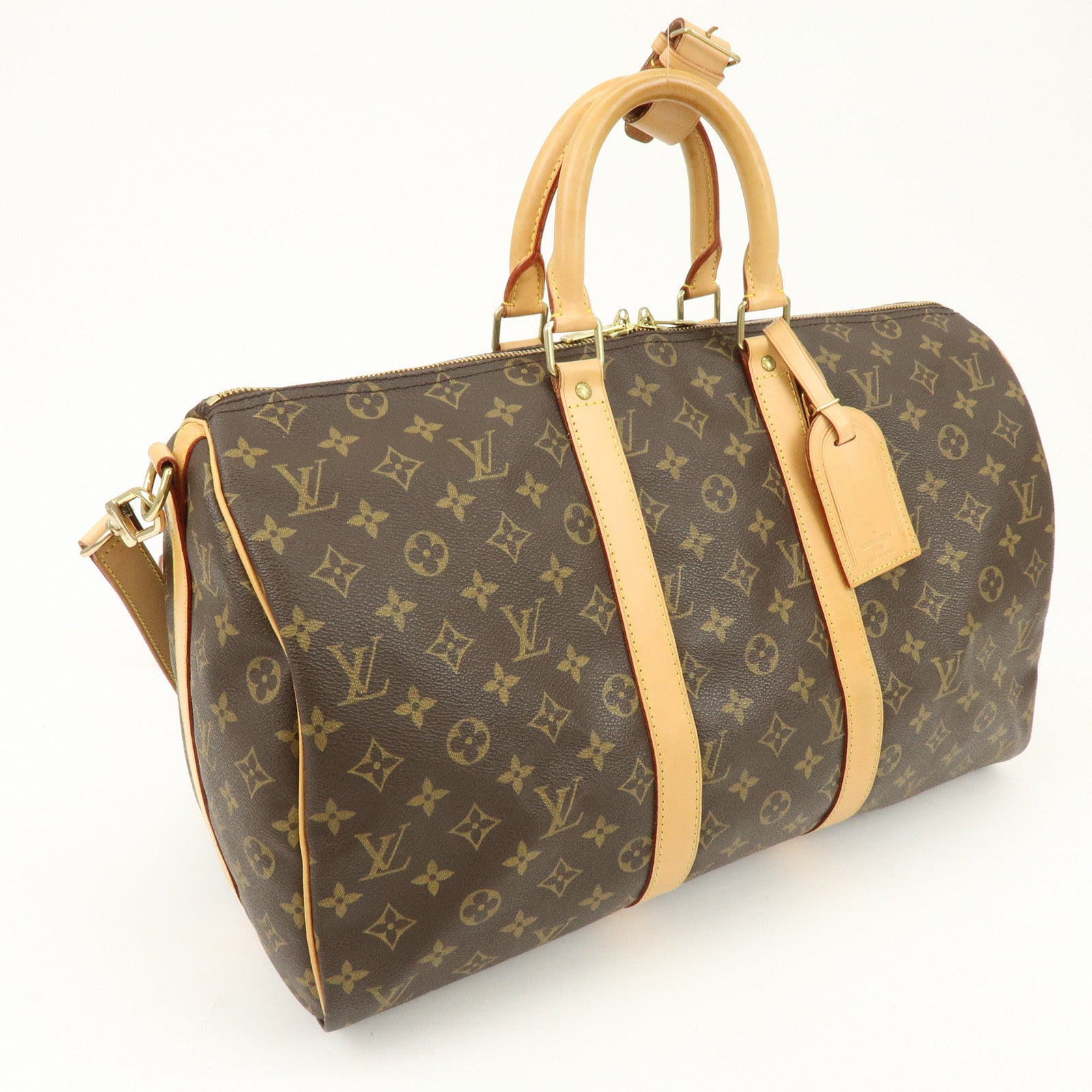Louis Vuitton Monogram Keep All Bandouliere 45 Boston Bag M41418
