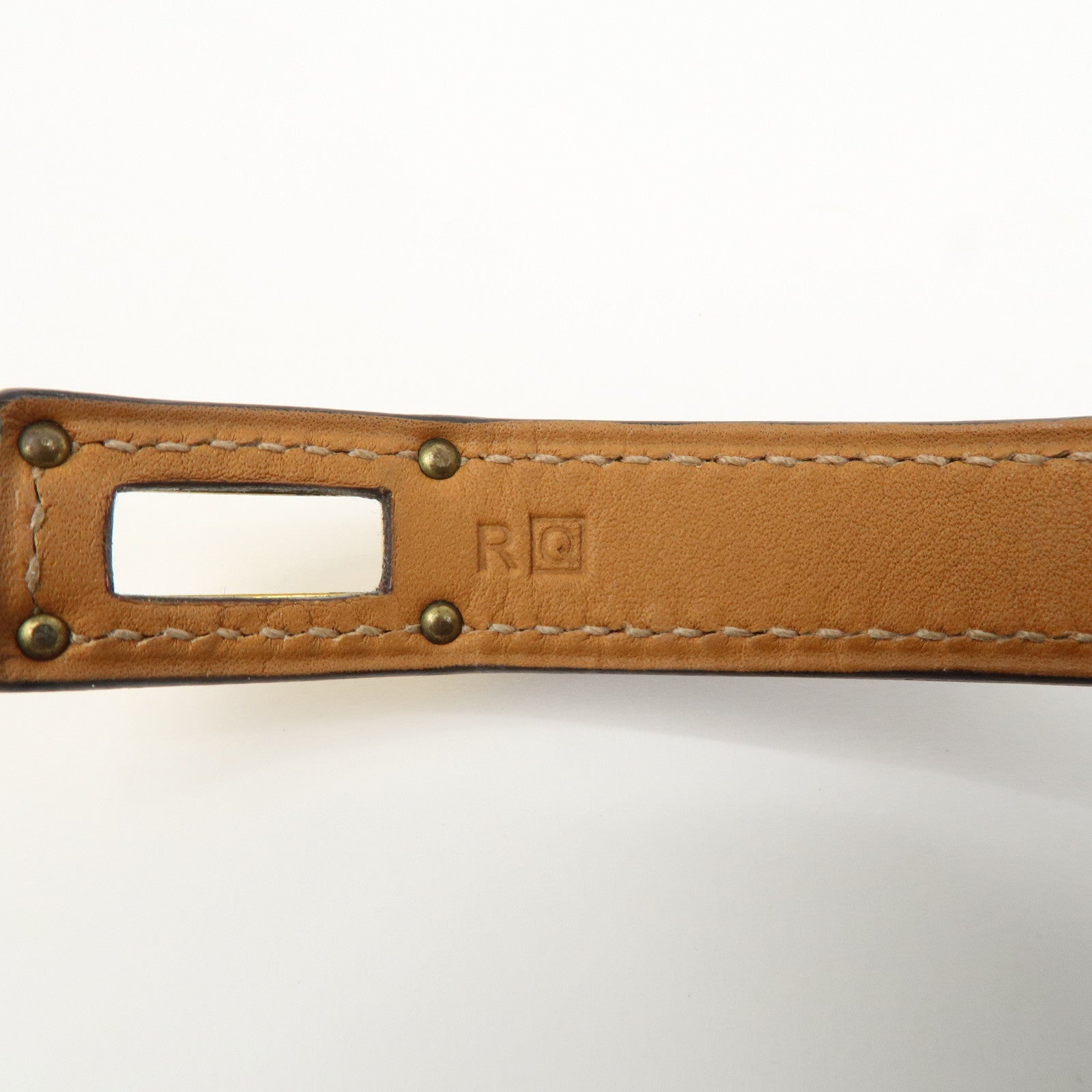 HERMES Leather Mini Kelly Double Tour Bracelet Q Stamped Purple