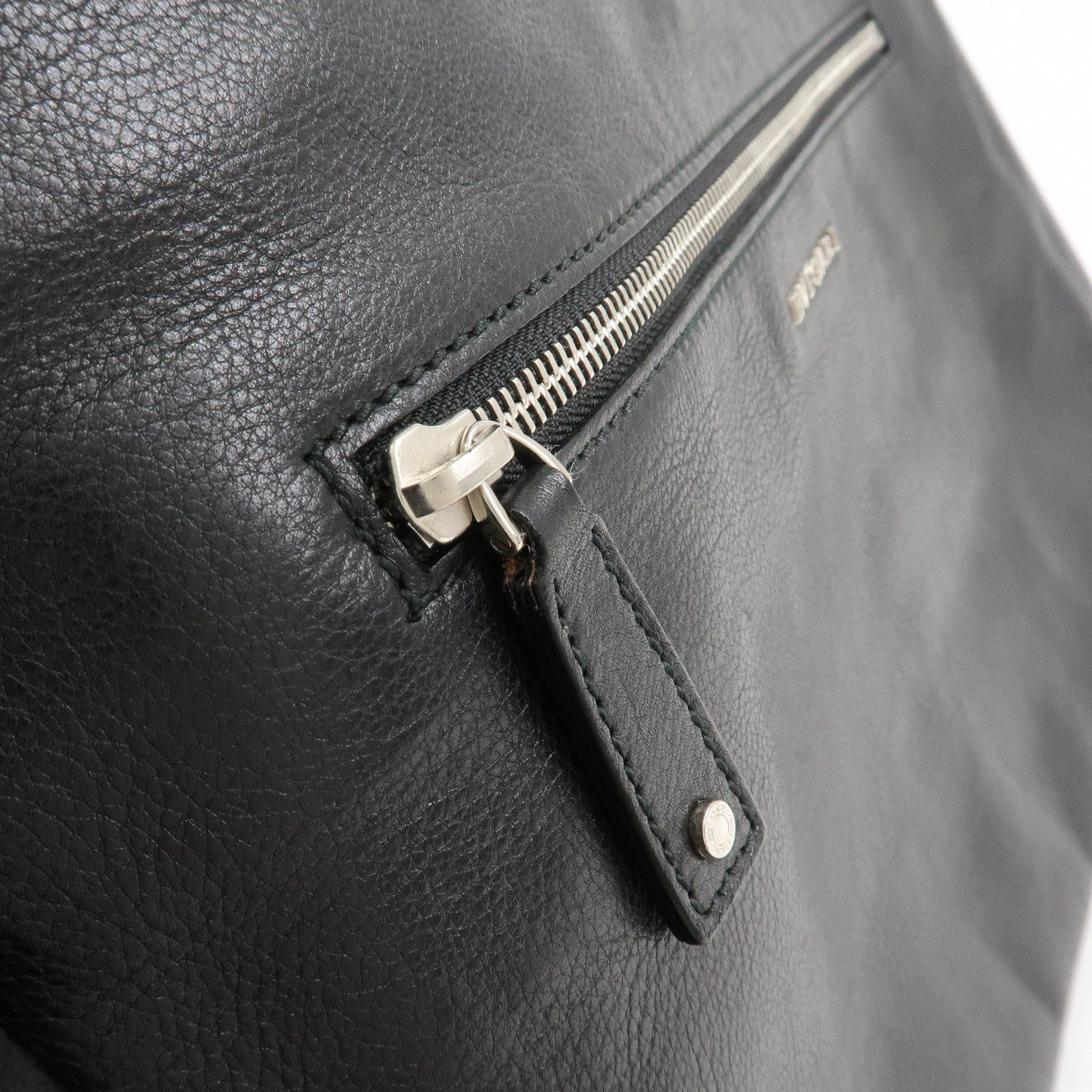 BVLGARI Logo Leather Clutch Bag Black