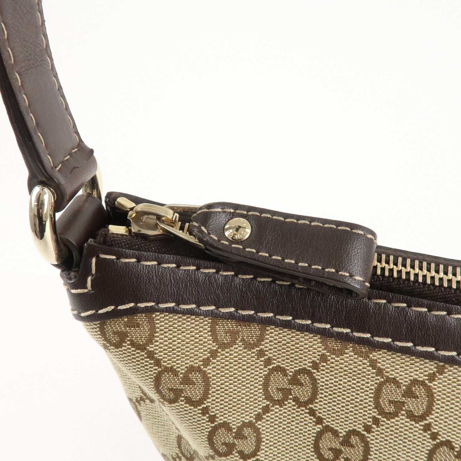 GUCCI Lovely Heart GG Canvas Leather Shoulder Bag Brown 257072 Used