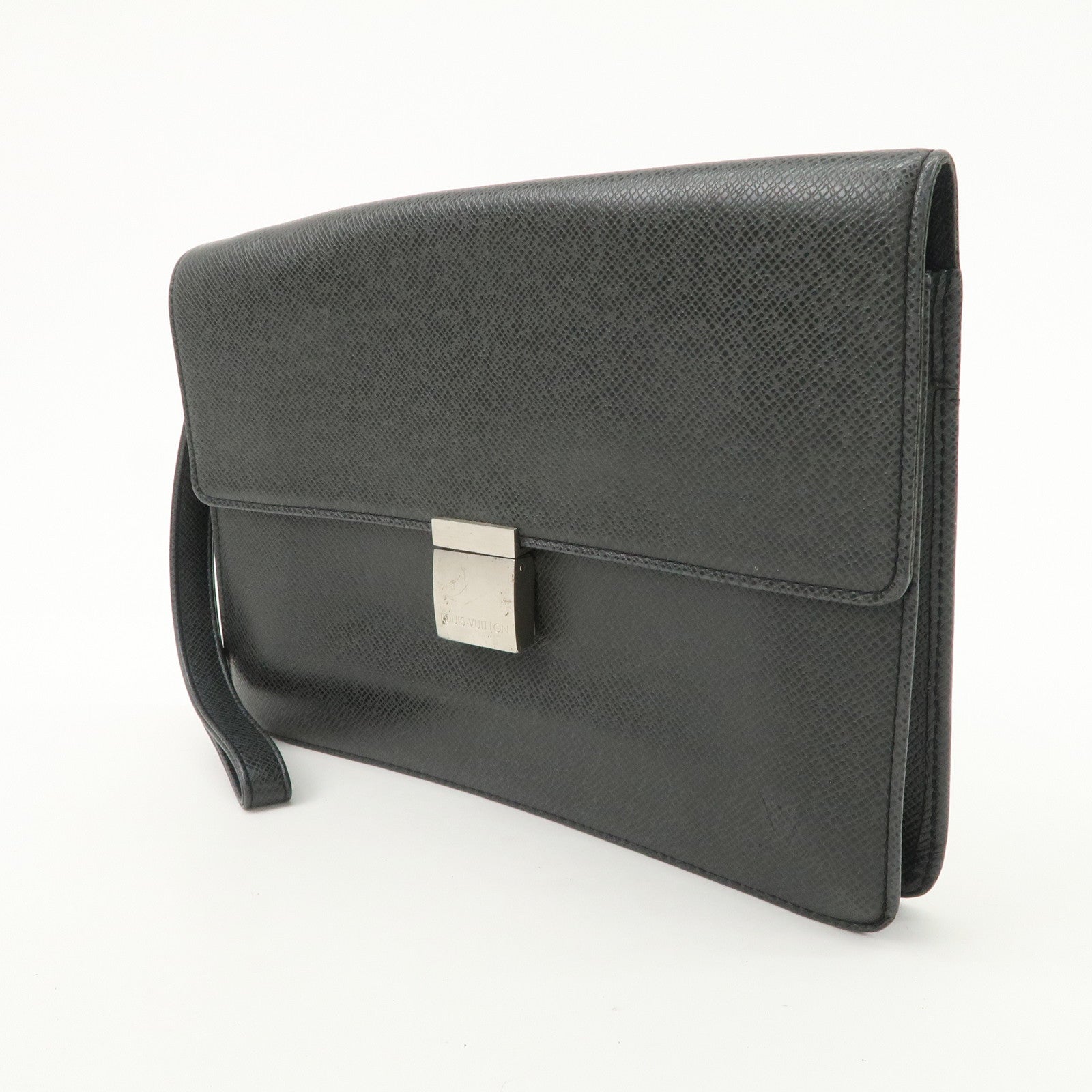 Louis Vuitton Taiga Leather Selenga Clutch Bag Ardoise M30782