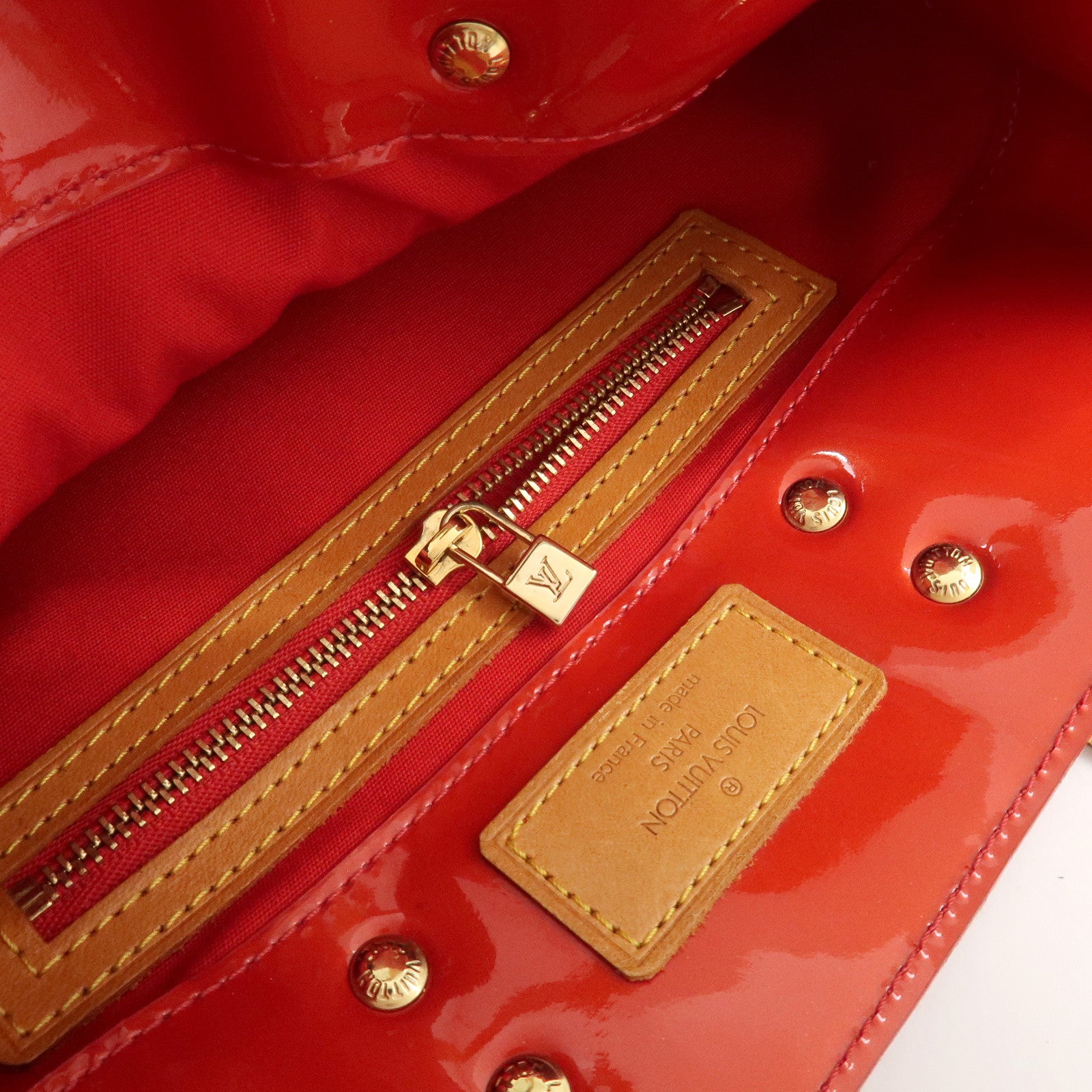 Louis Vuitton Monogram Vernis Lead PM Hand Bag Pomme d'Amour M91990