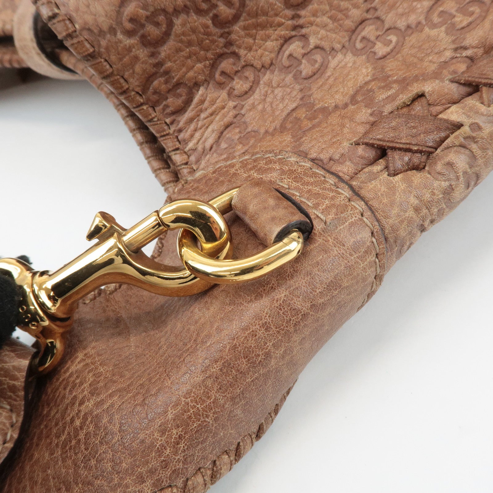 GUCCI New Jackie Bamboo Guccissima Leather Shoulder Bag Brown 218491 Used