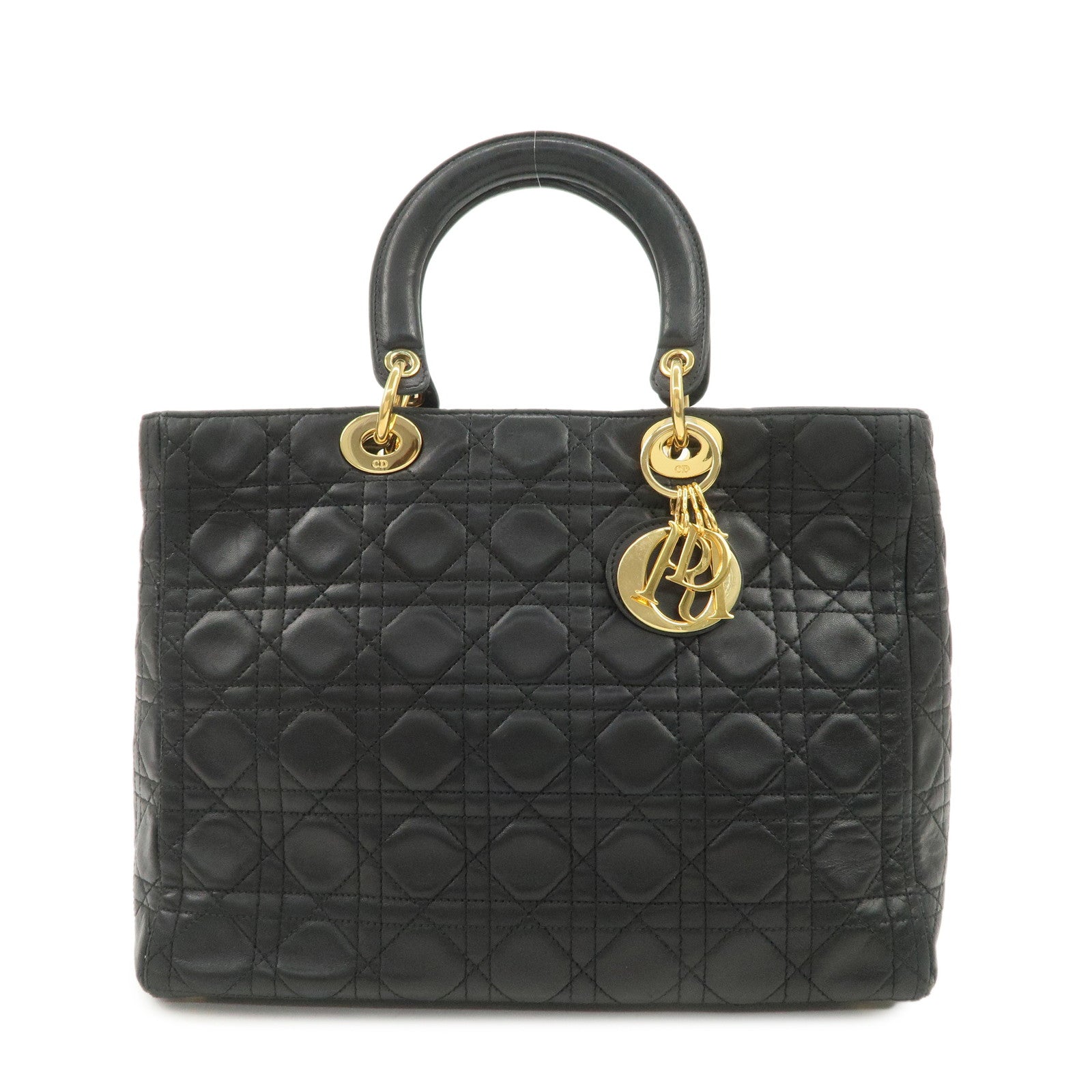 Christian Dior Canage Lady Dior Leather Large Hand Bag Tote Bag