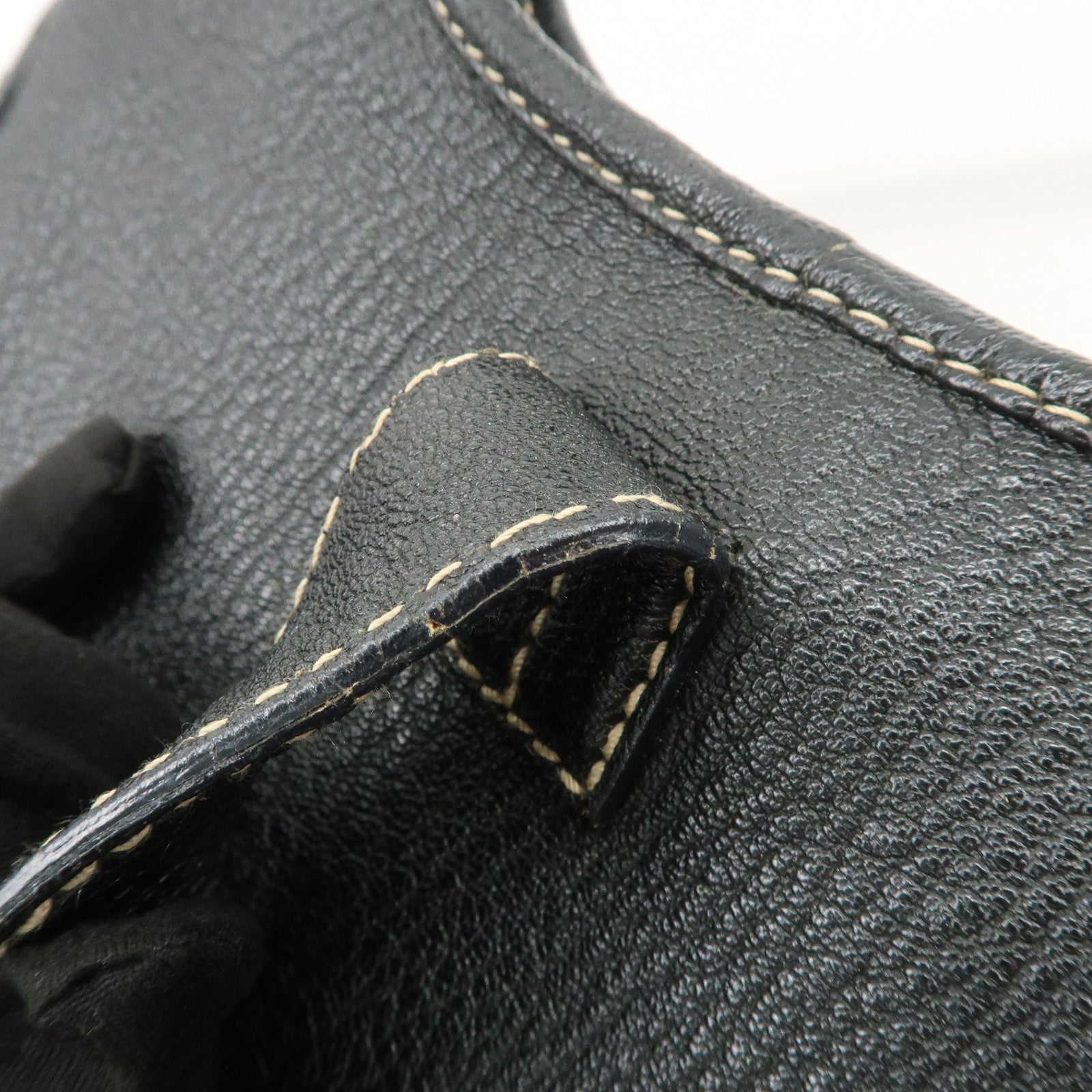 Ferragamo Logo Leather Shoulder Bag Hand Bag Black
