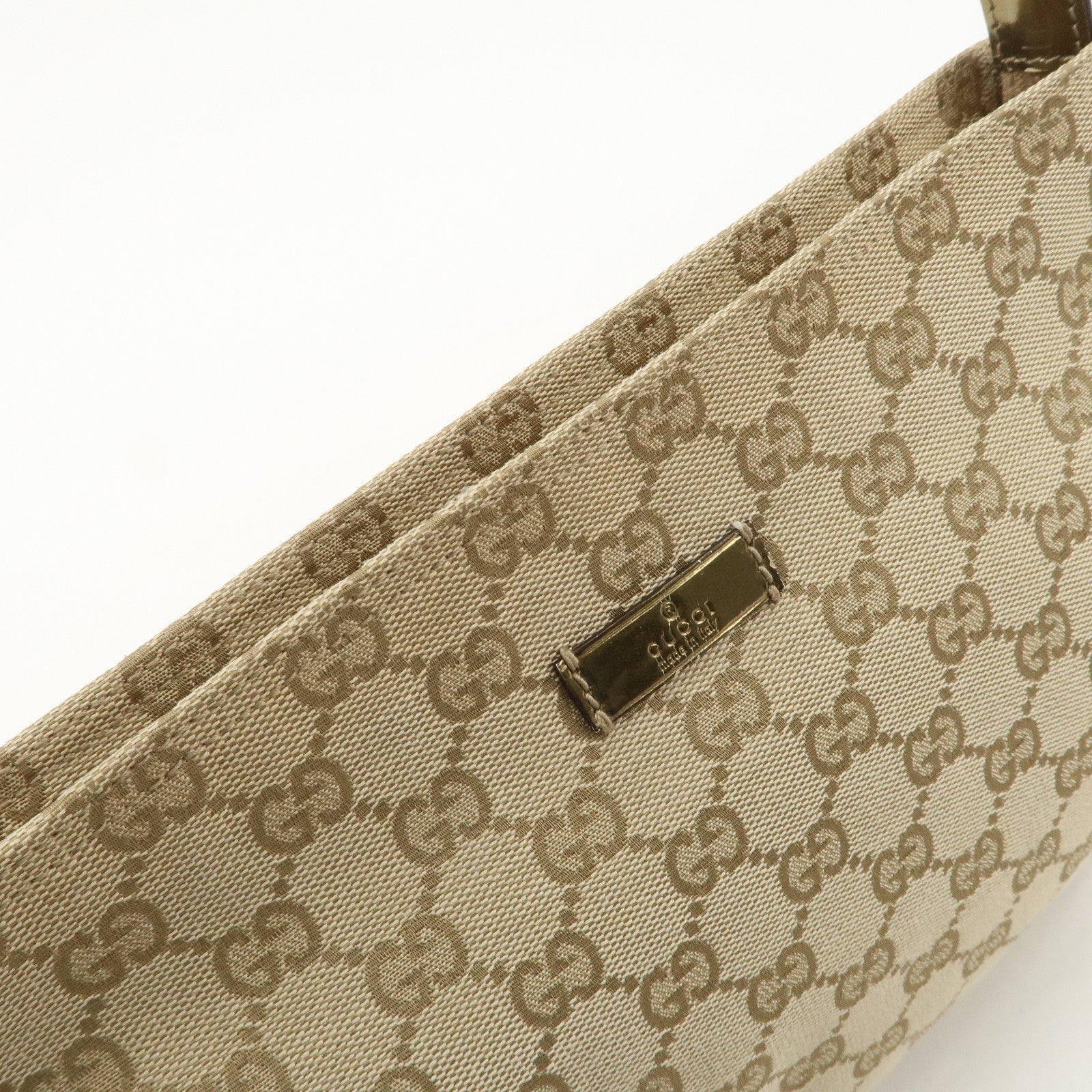 GUCCI Sherry GG Canvas Leather Shoulder Bag Pink Beige 189749 Used