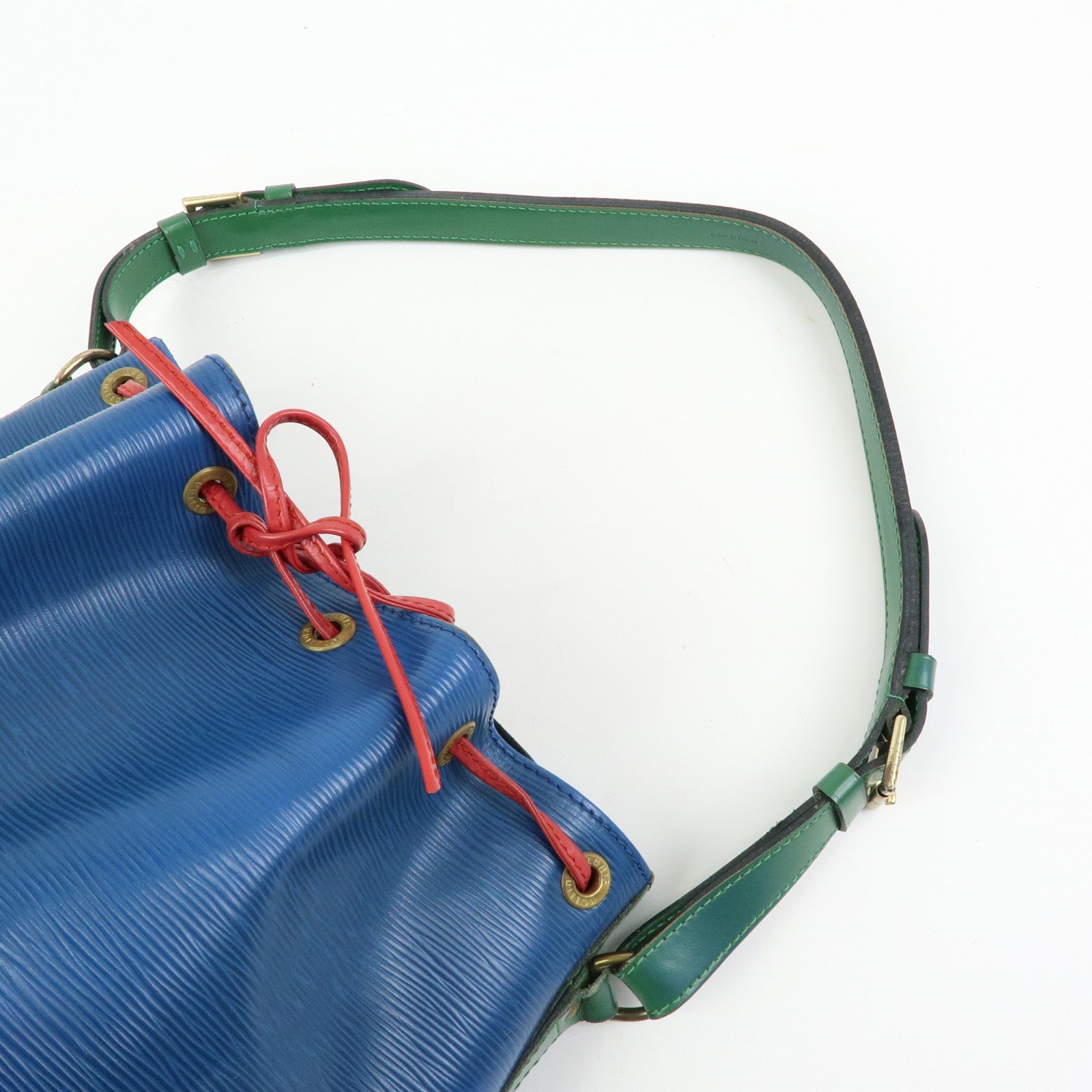 Louis Vuitton Epi Noe Tricolor Shoulder Bag Blue Green Red M44082