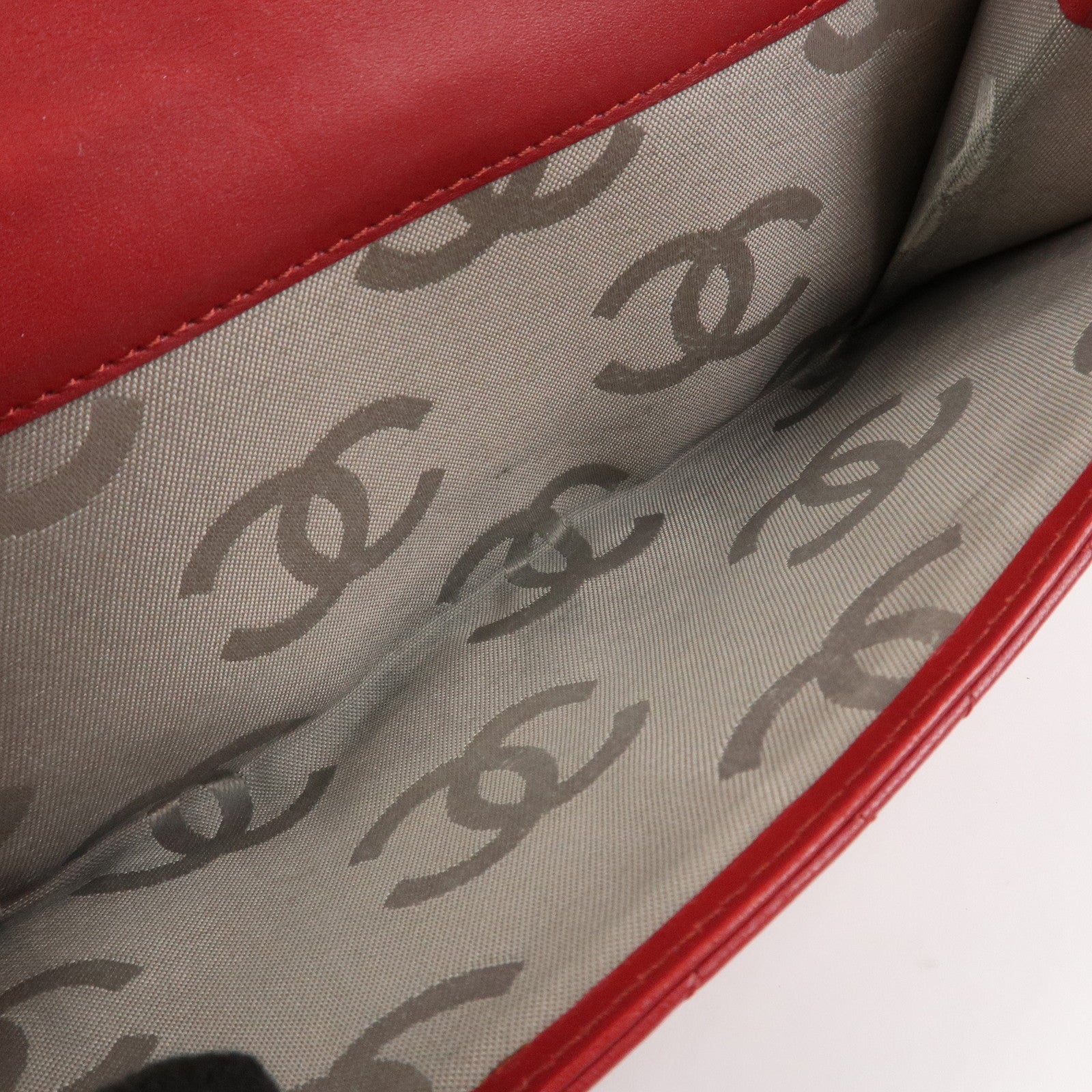 CHANEL Cambon Line Matelasse W Hook Long Wallet Red A46643
