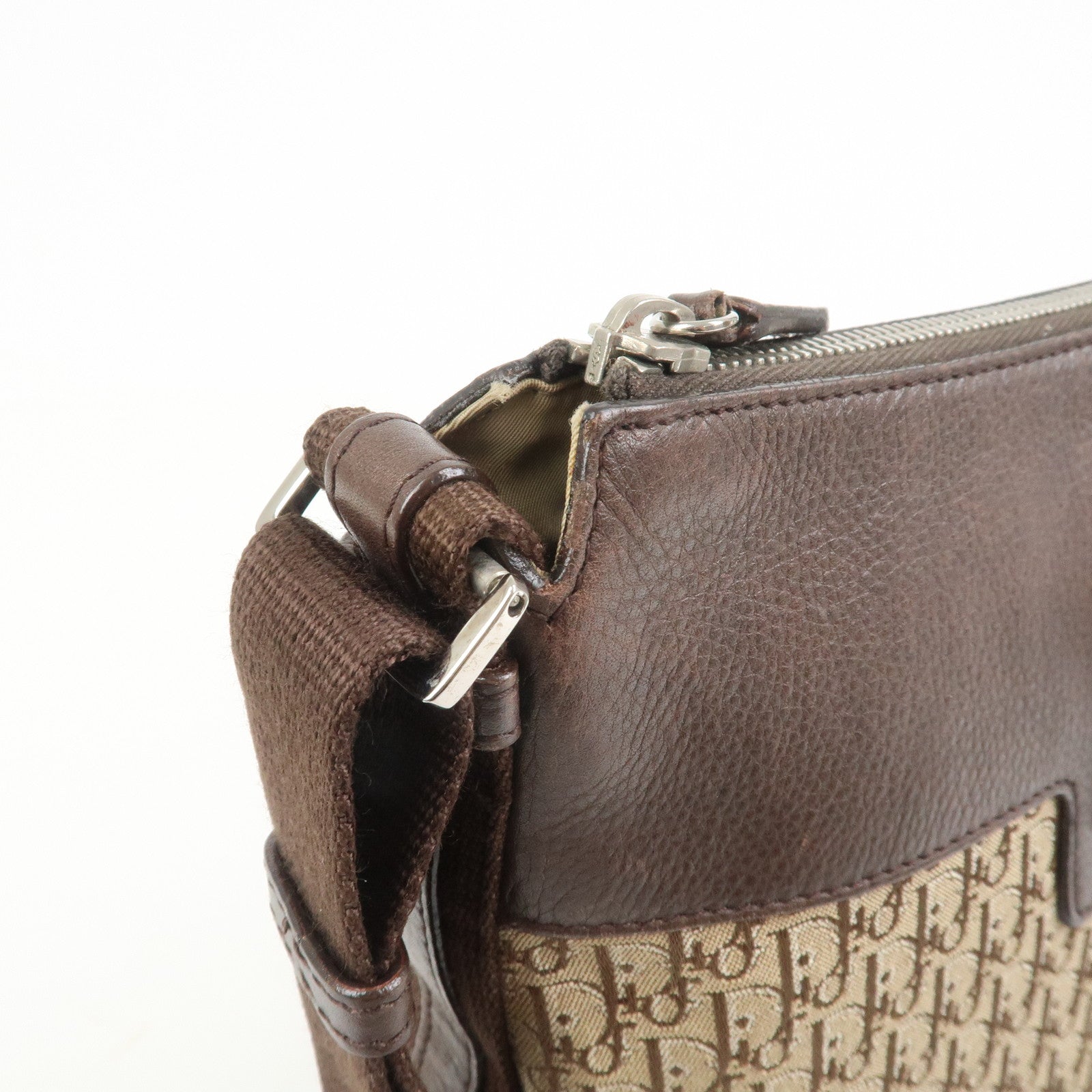 Christian Dior Street Chic Trotter Canvas Leather Shoulder Bag