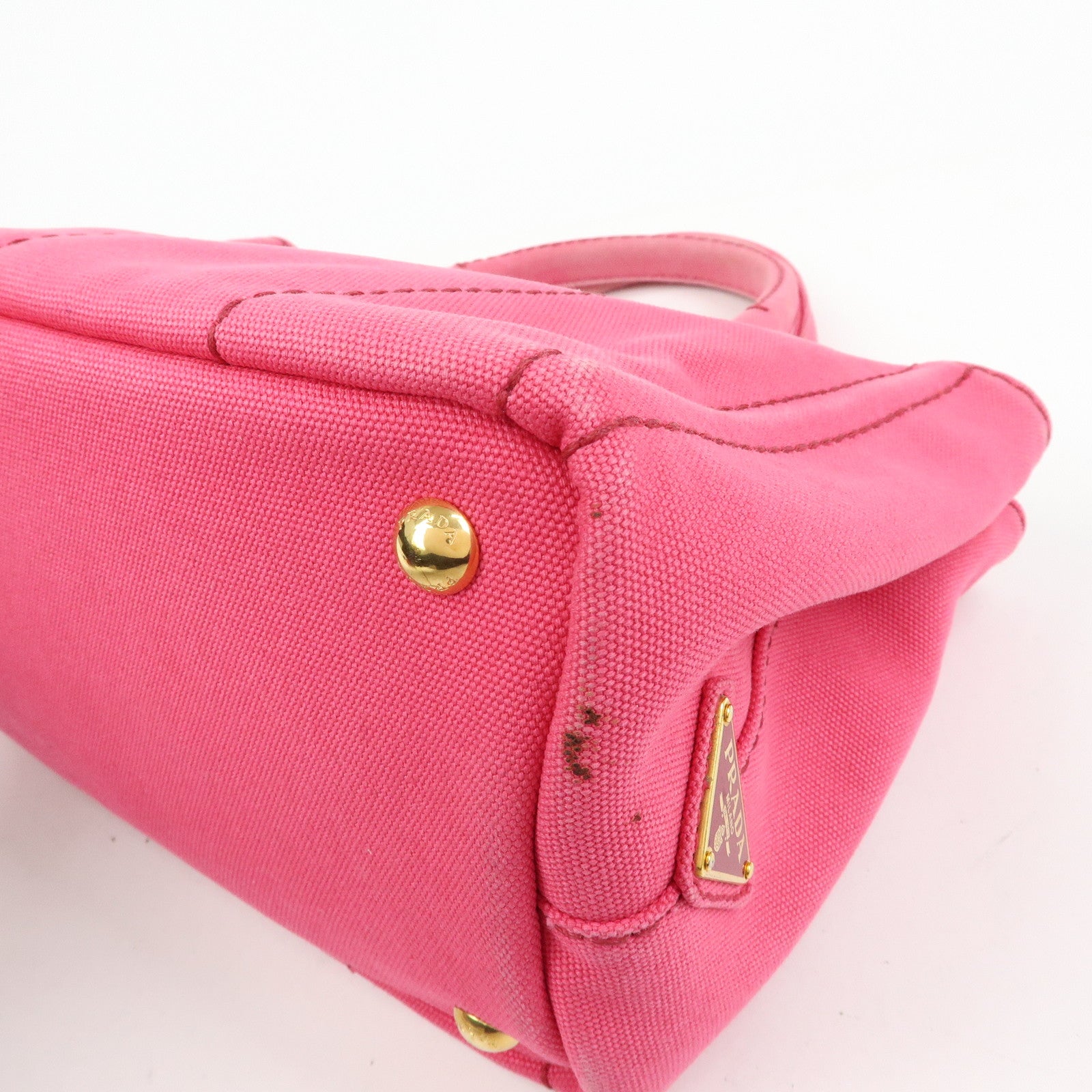 PRADA Canapa Mini Canvas 2Way Bag Hand Bag Shoulder Bag Pink 1BG439