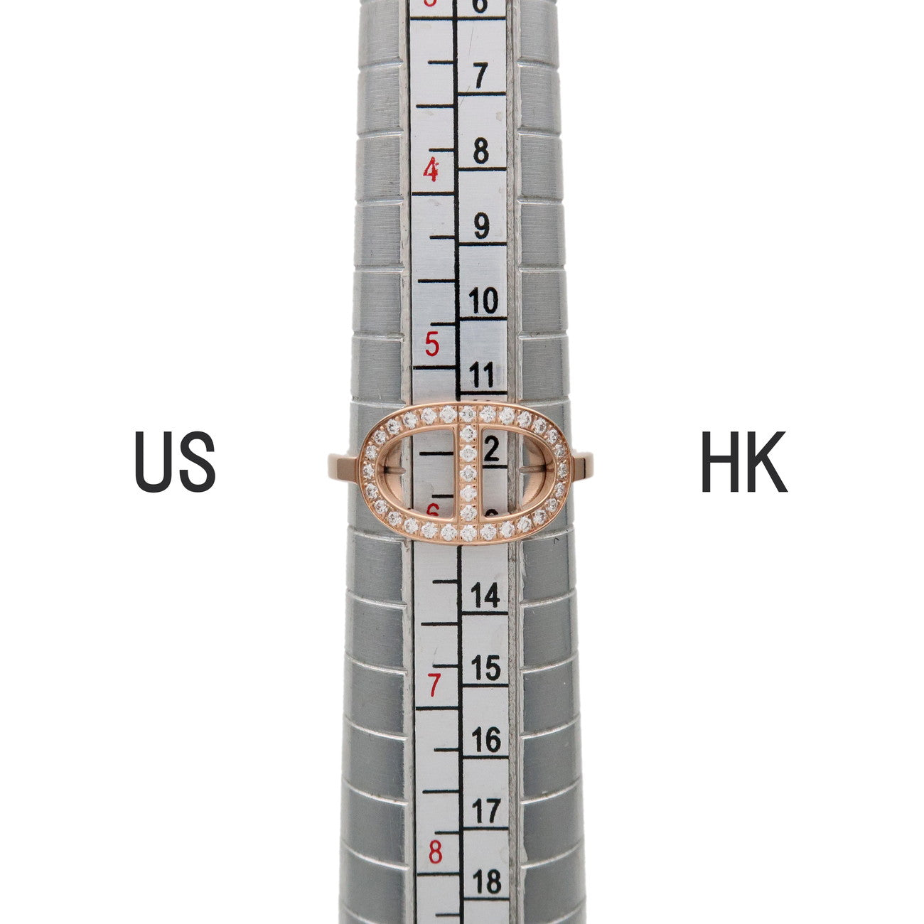 HERMES Chaine d'Ancre Contour MM Diamond Ring 750PG Rose Gold