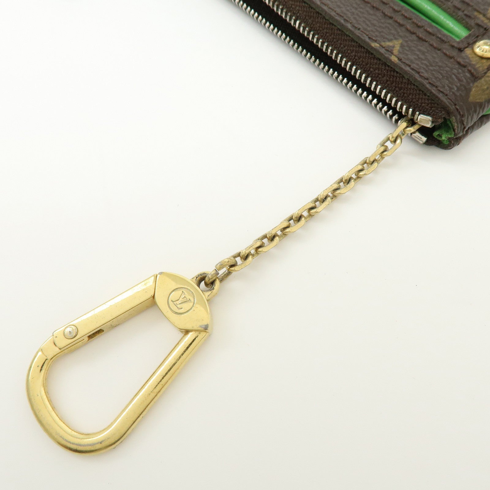 Louis Vuitton Monogram Perfo Pochette Cles Key Case Vert M95186