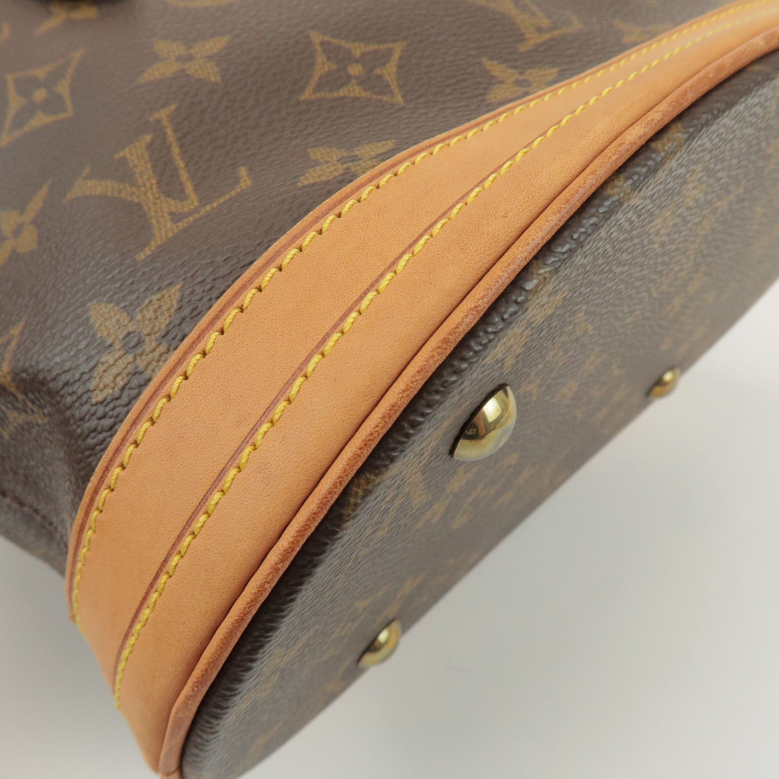 Louis Vuitton Monogram Canvas Bucket PM Hand Bag Brown M42238