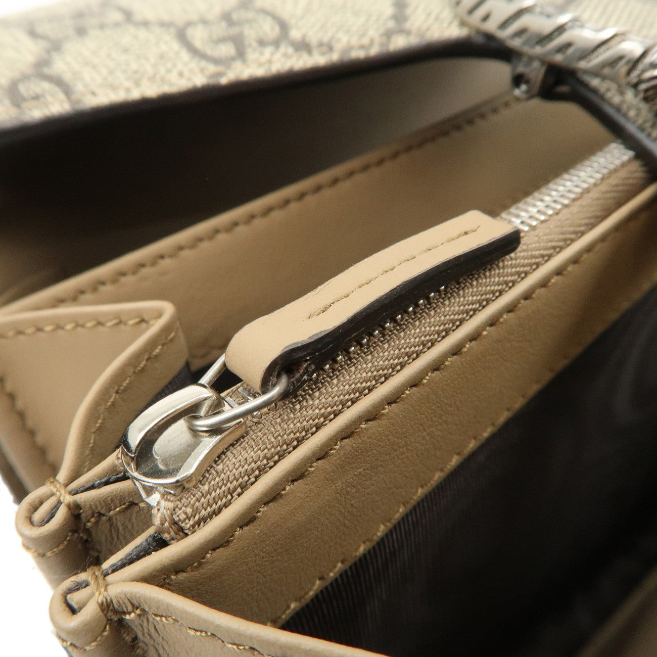 GUCCI Dionysus GG Supreme WOC Chain Shoulder Bag Beige 401231