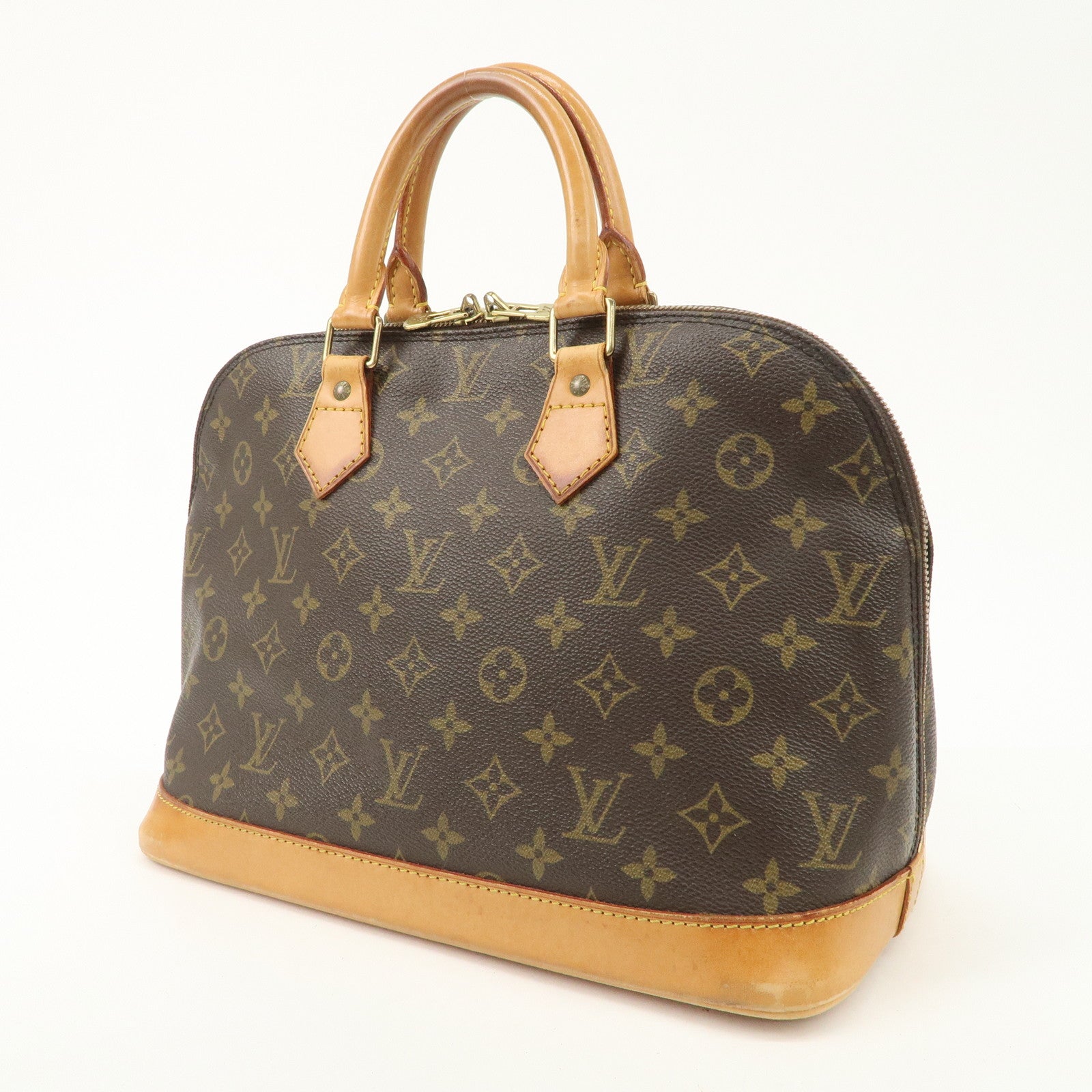 Louis Vuitton Monogram Canvas Alma Hand Bag Brown M51130 Used