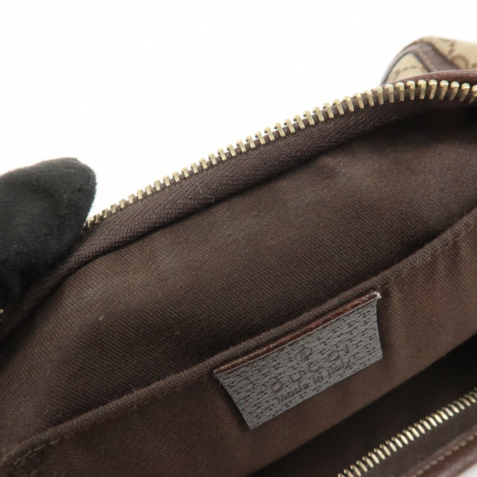 GUCCI Abbey GG Canvas Leather Shoulder Bag Hand Bag Beige 130939
