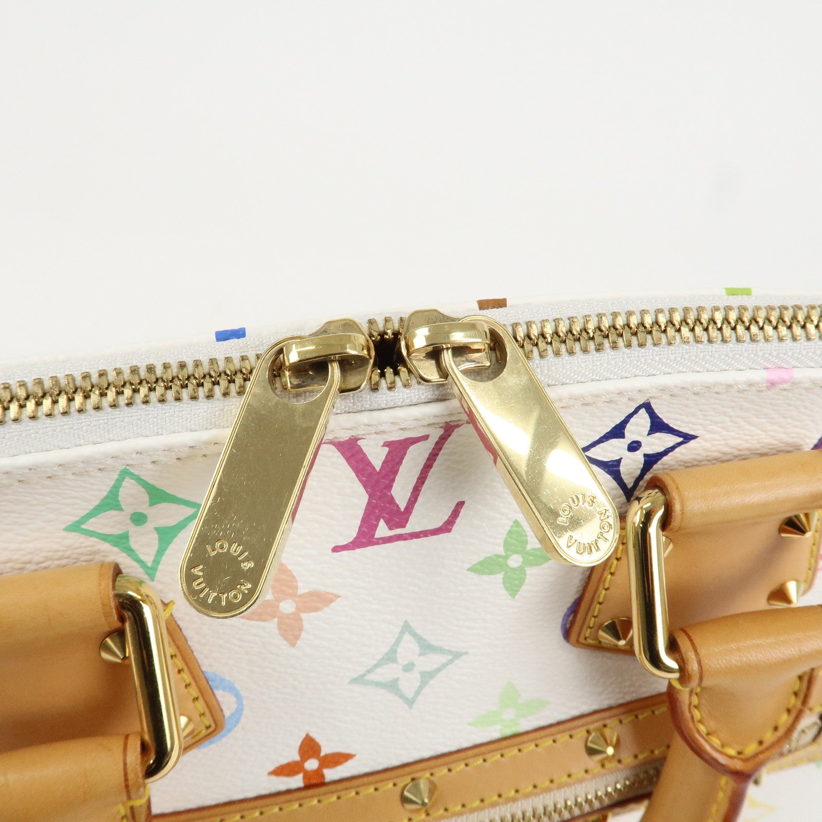 Louis Vuitton Monogram Multicolor Alma Hand Bag Blanc M92647 Used