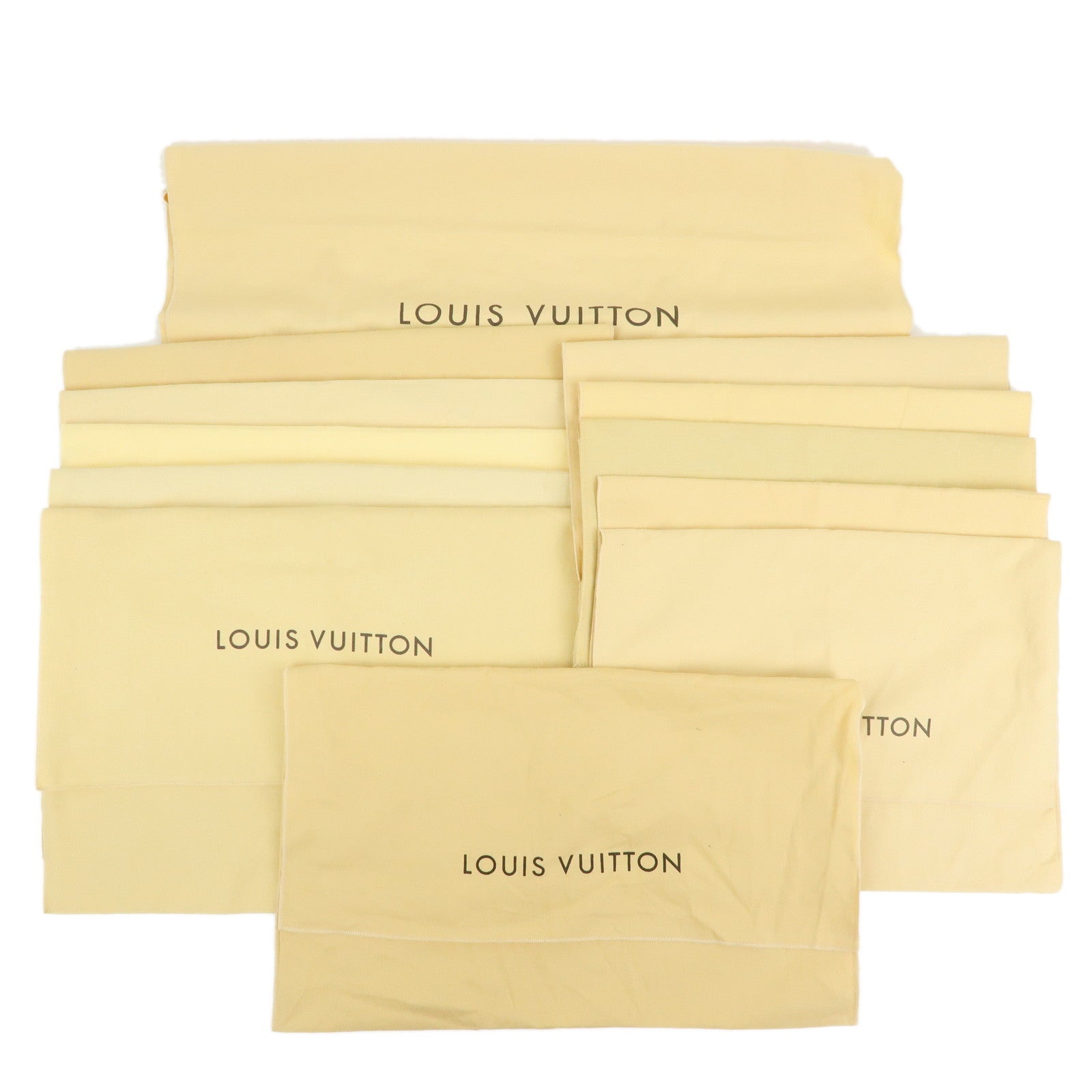 Louis Vuitton Set of 12 Dust Bag Storage Bag Flap Style Beige