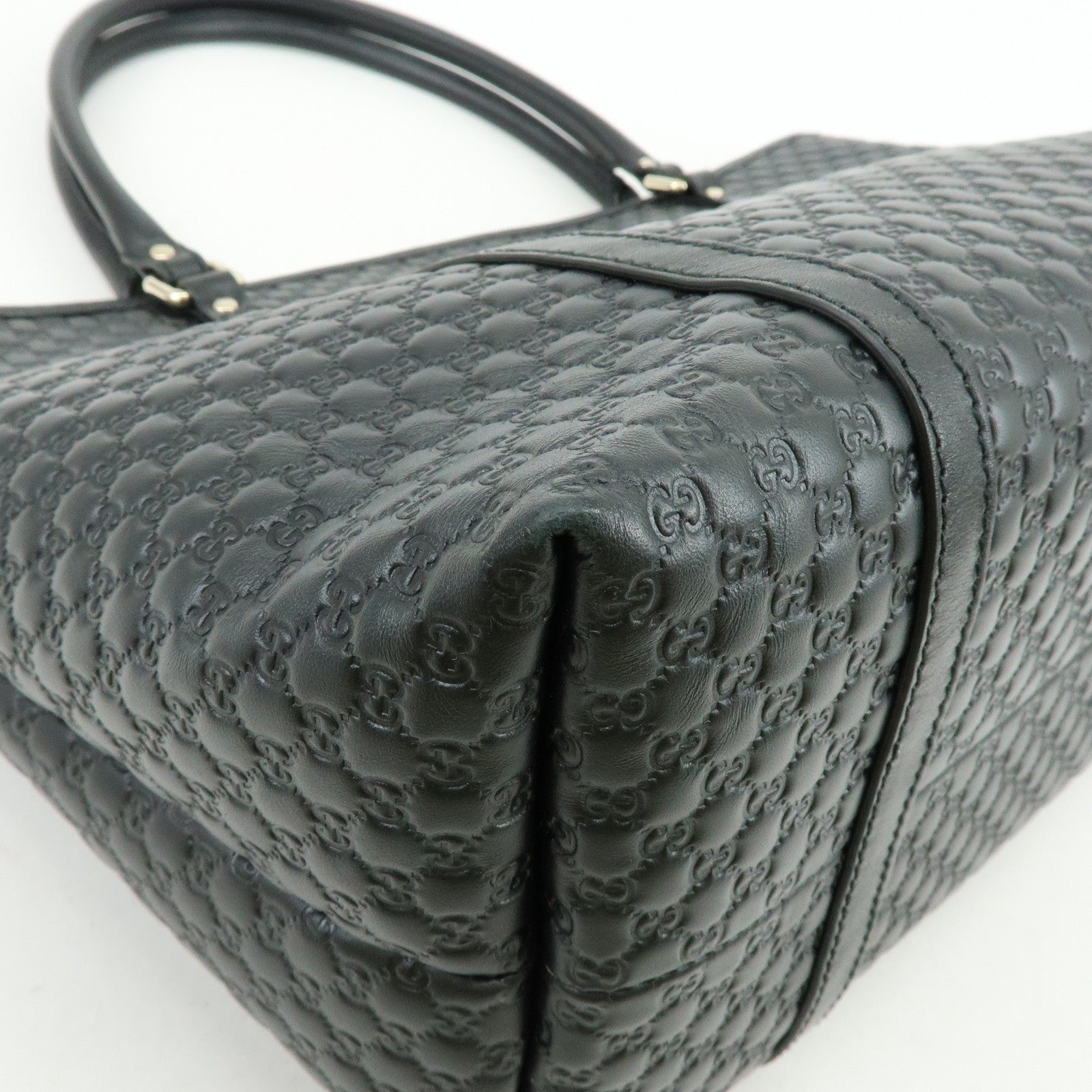 GUCCI Microguccissima Leather Tote Bag Shoulder Bag Black 449647