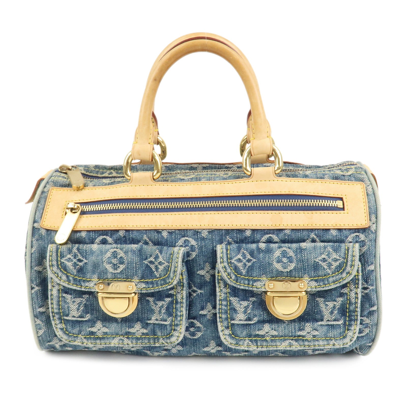 Louis Vuitton Monogram Denim Neo Speedy Boston Bag Blue M95019