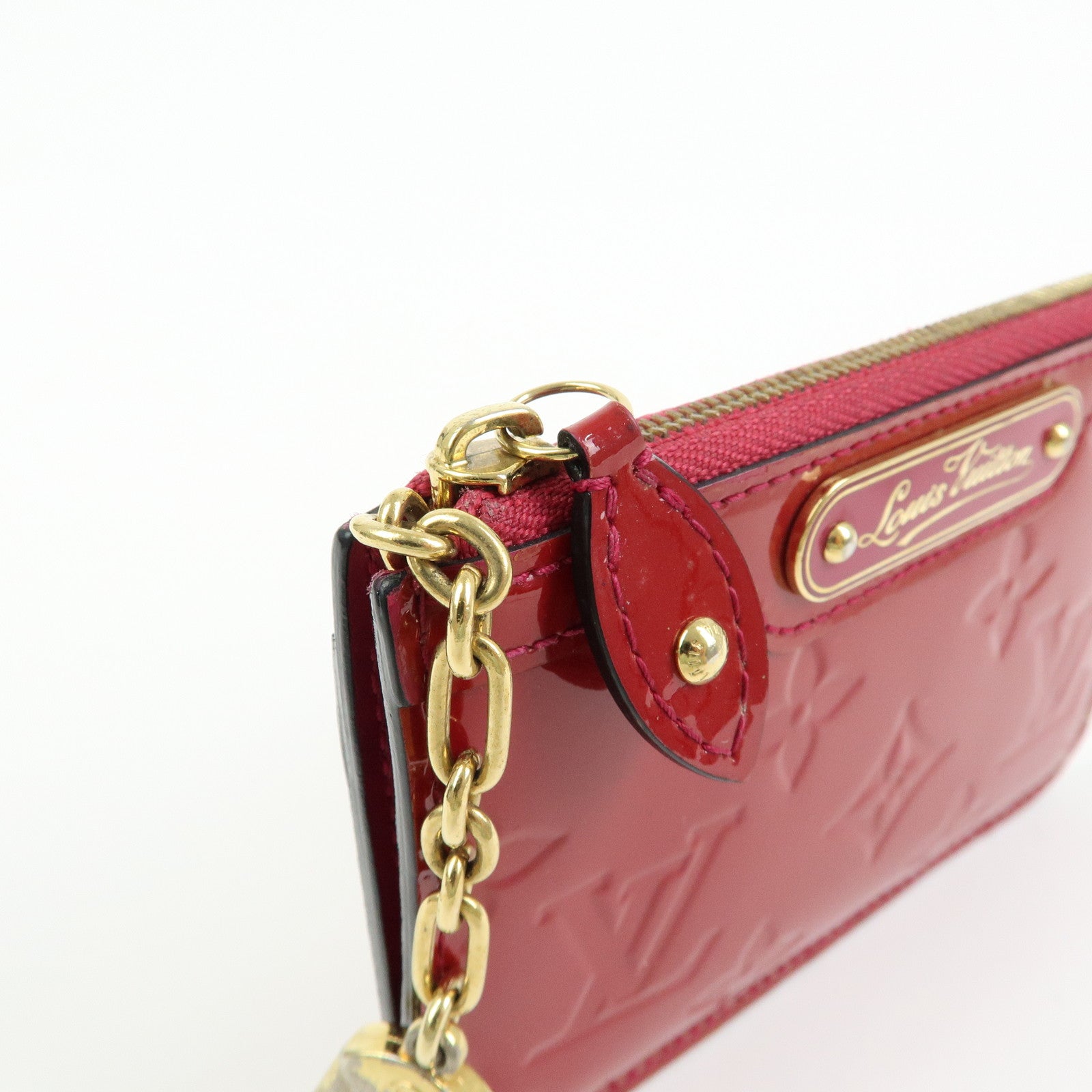 Louis Vuitton Monogram Vernis Pochette Cles NM Coin Case Red M90214