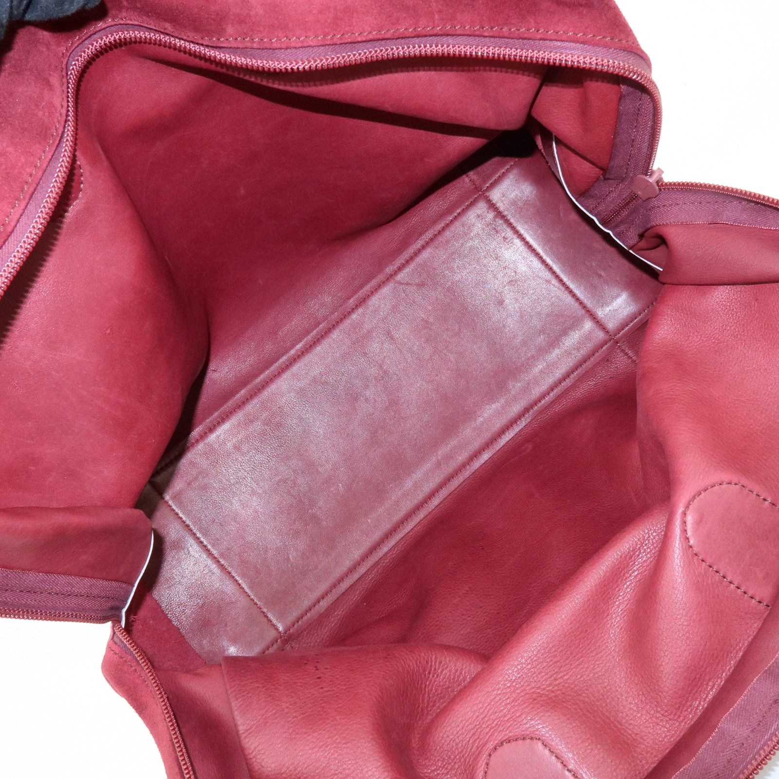 Loewe Anagram Amazona 40 Suede Leather Hand Bag Red Brown