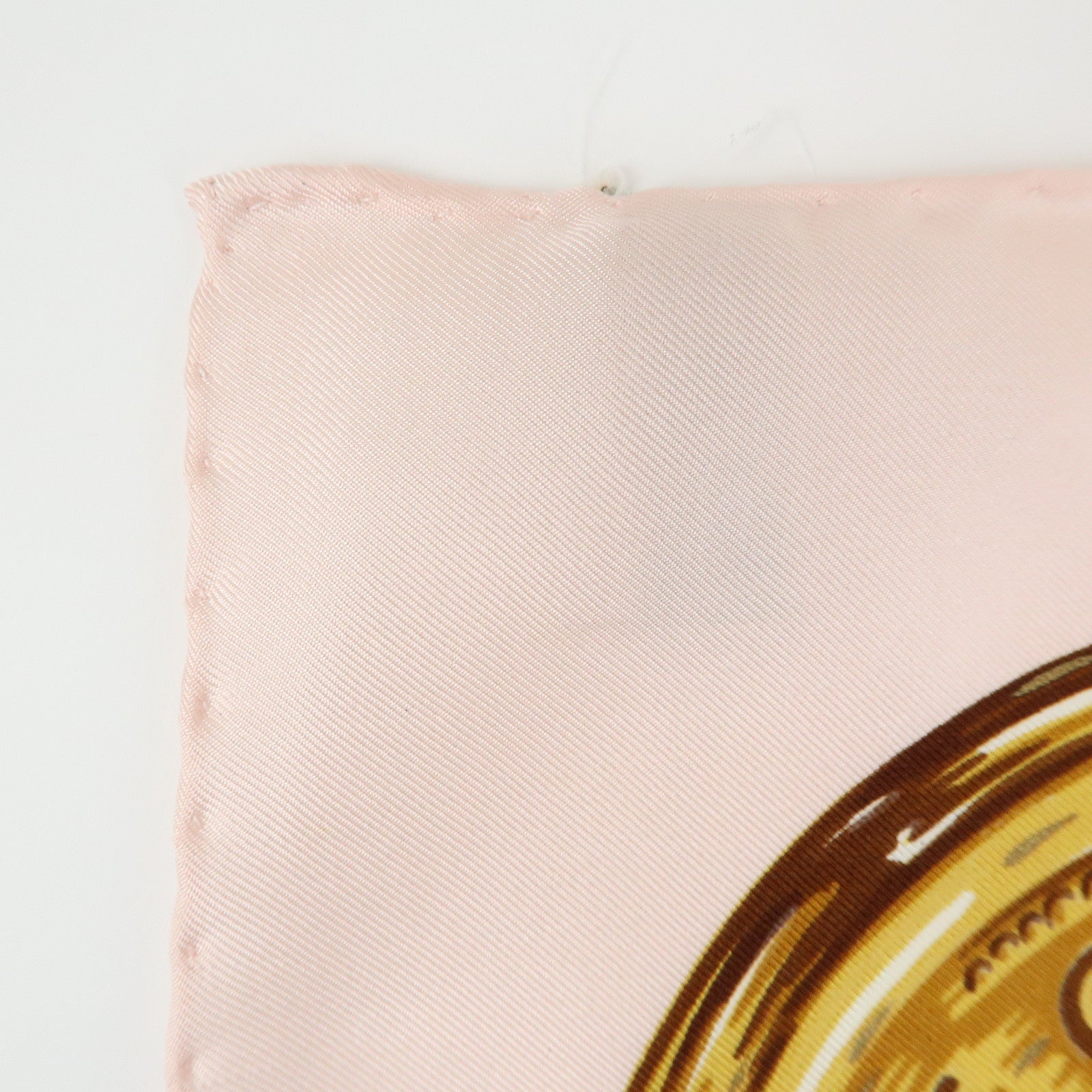 CHANEL COCO Mark Silk 100% Scarf Chain Pearl Motif Pink