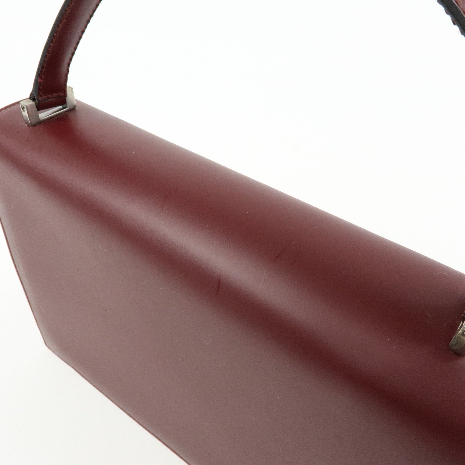 Ferragamo Gancini Leather 2Way Bag Hand Bag Shoulder Bag Bordeaux
