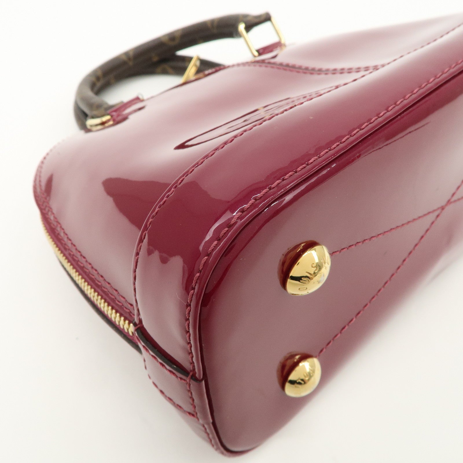 Louis Vuitton Monogram Vernis Alma BB 2Way Hand Bag Magenta M54785 Used