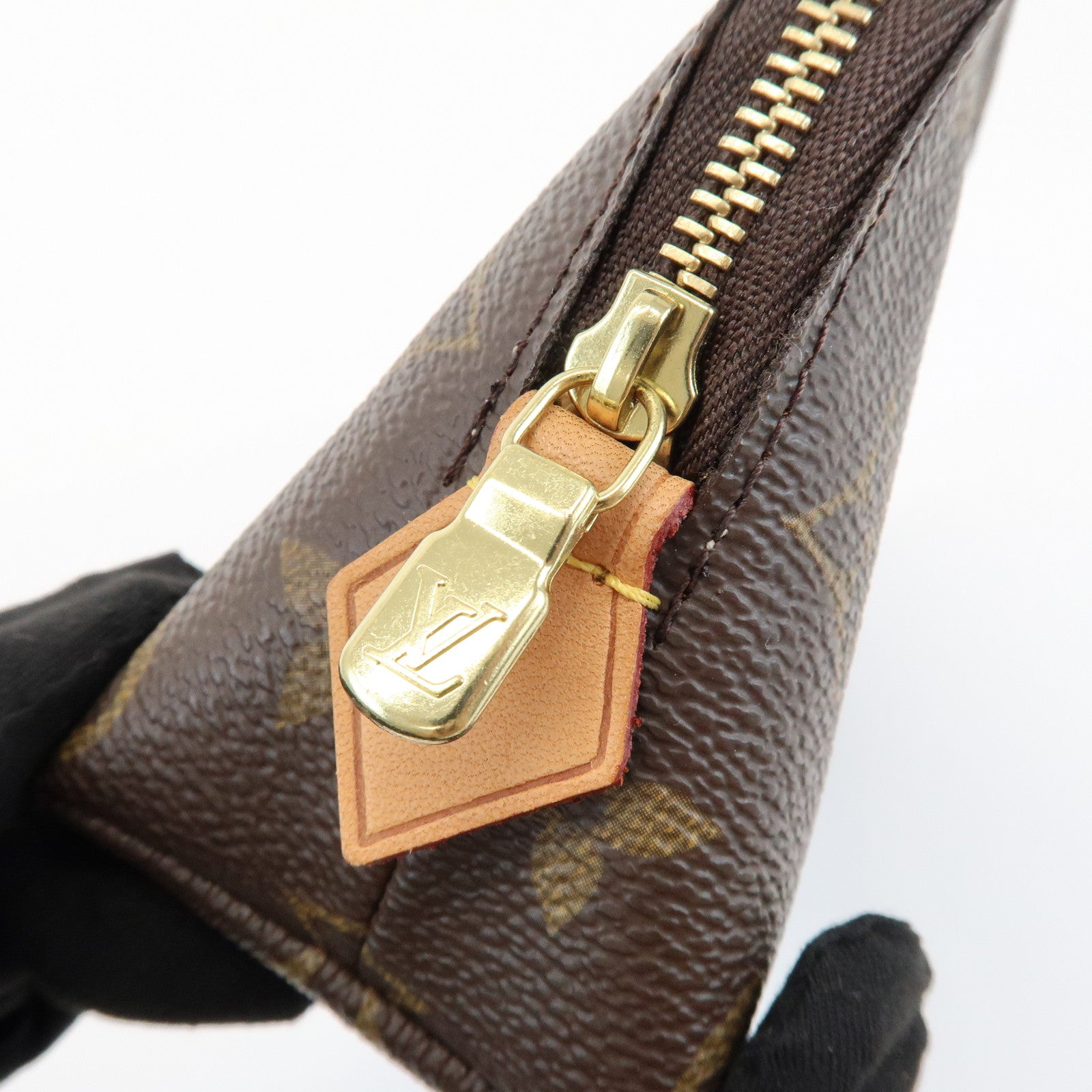 Louis Vuitton Monogram Pochette Cosmetic Pouch Brown M47515