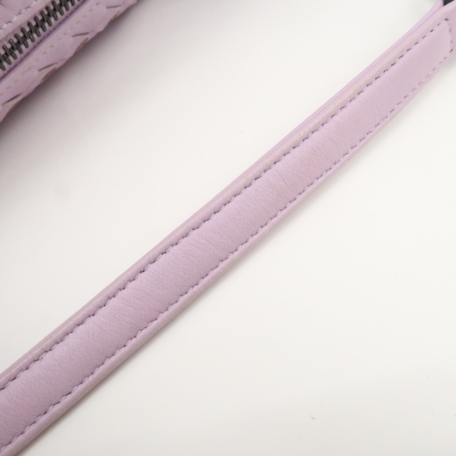 BOTTEGA VENETA Intrecciato Leather Shoulder Bag Hand Bag Purple Used