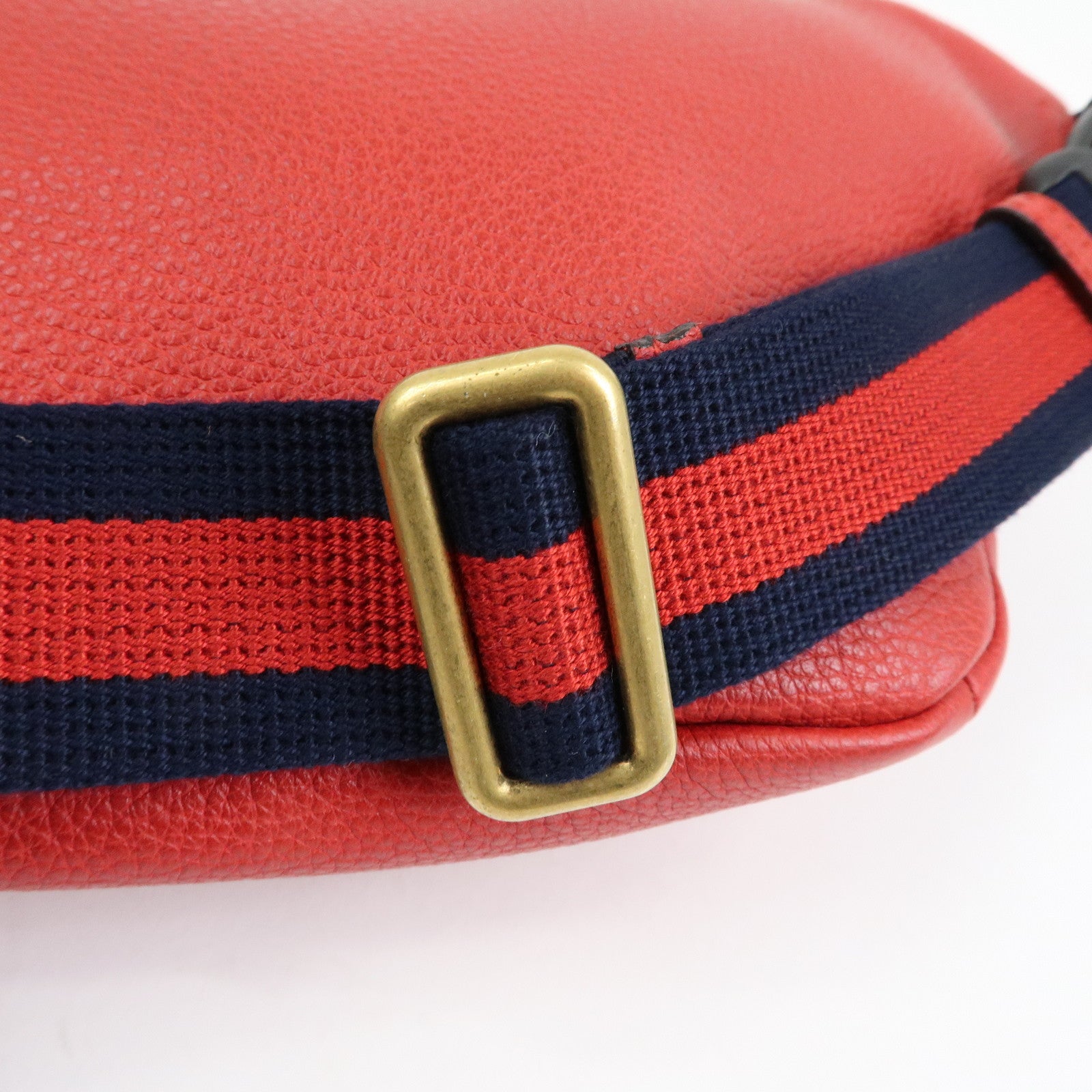 GUCCI Sherry Leather Waist Bag Crossbody Bag Red 530412
