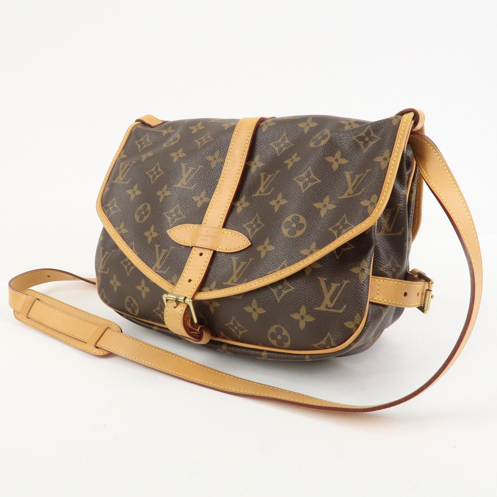 Louis Vuitton Monogram Saumur 30 Shoulder Bag Brown M42256