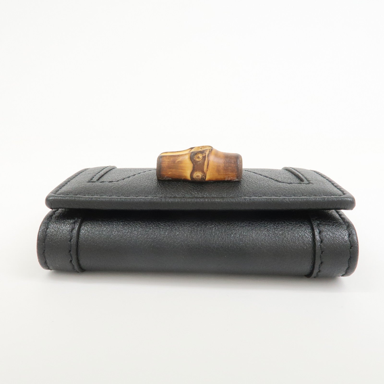 GUCCI GG Marmont Bamboo Leather 6 Key Rings Key Case Black 658636