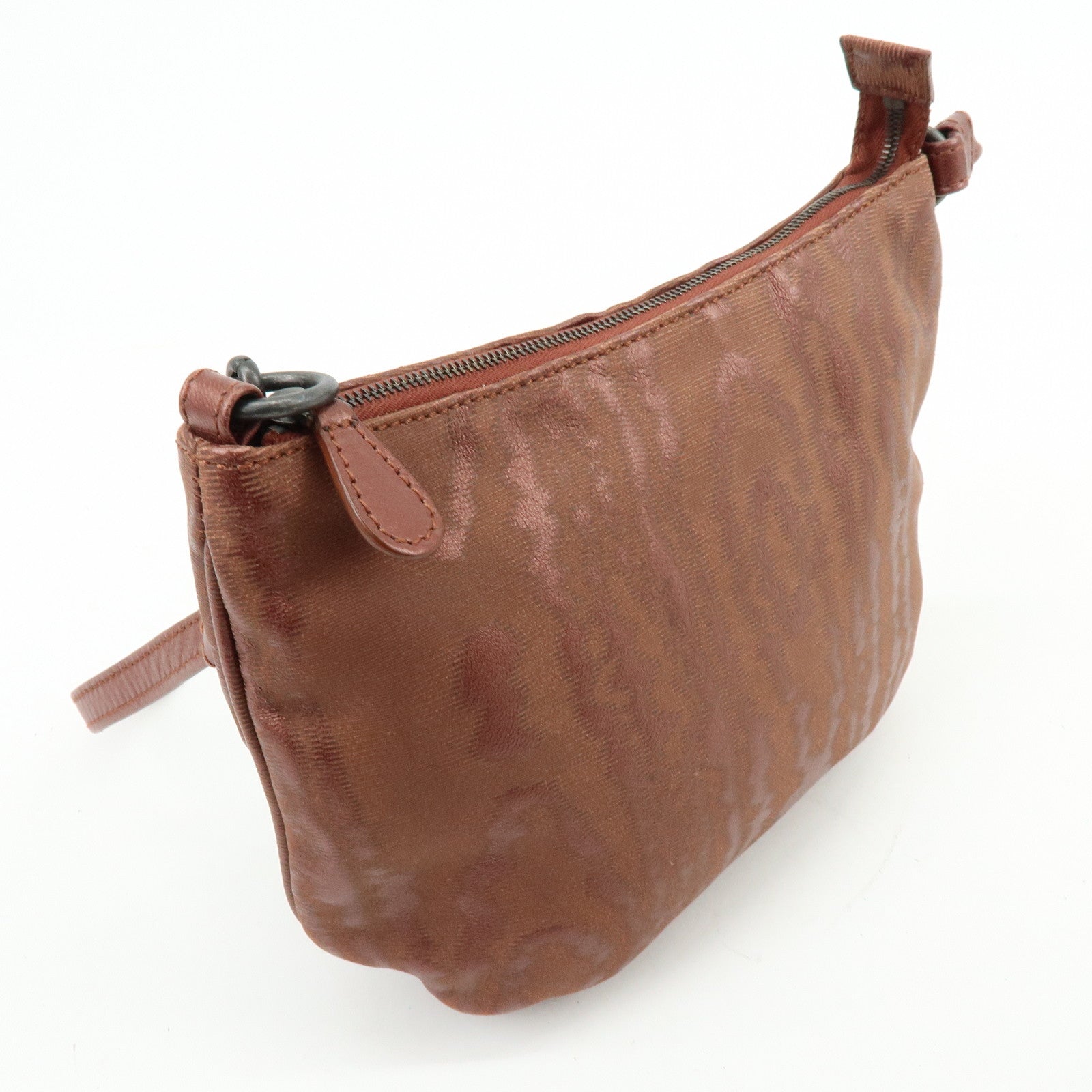 BOTTEGA VENETA Leather Shoulder Bag Metallic Brown 196484