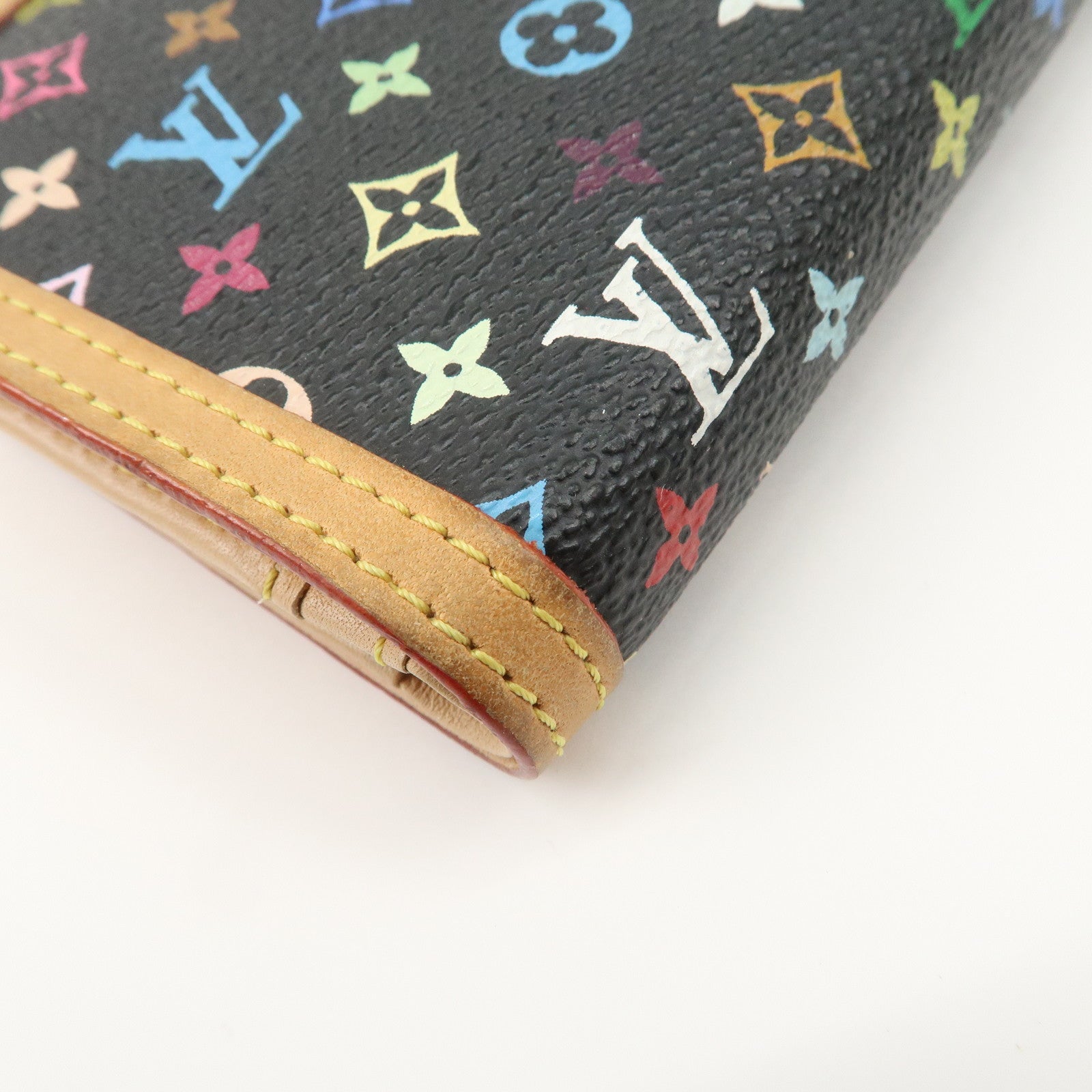 Louis Vuitton Monogram Multicolor Portefeuille Billets Viennois Wallet Noir M92988 Used