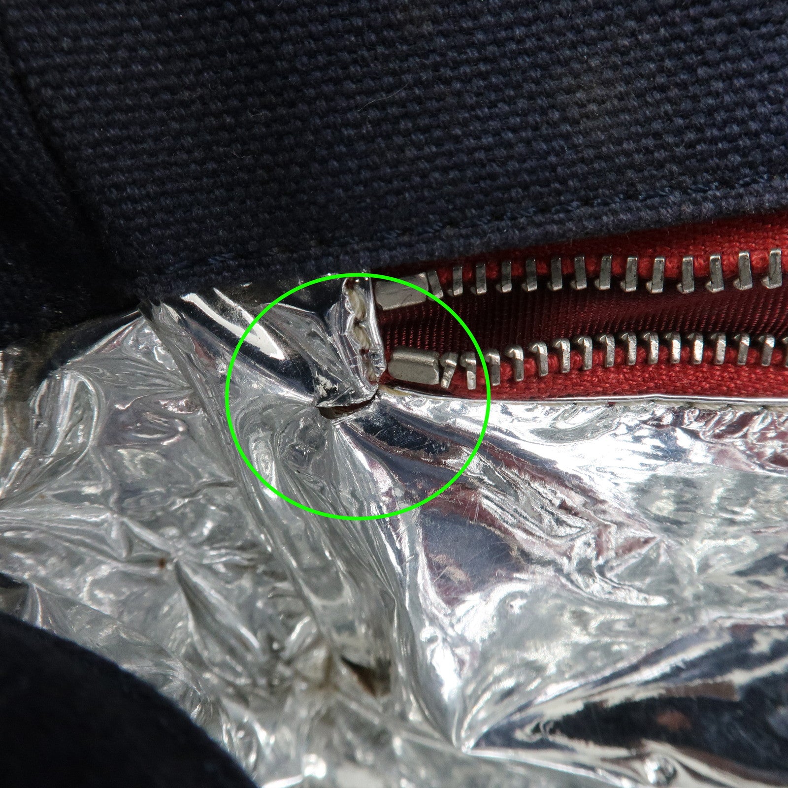 CHANEL No.5 Canvas Leather Chain Shoulder Bag Hand Bag Navy Silver