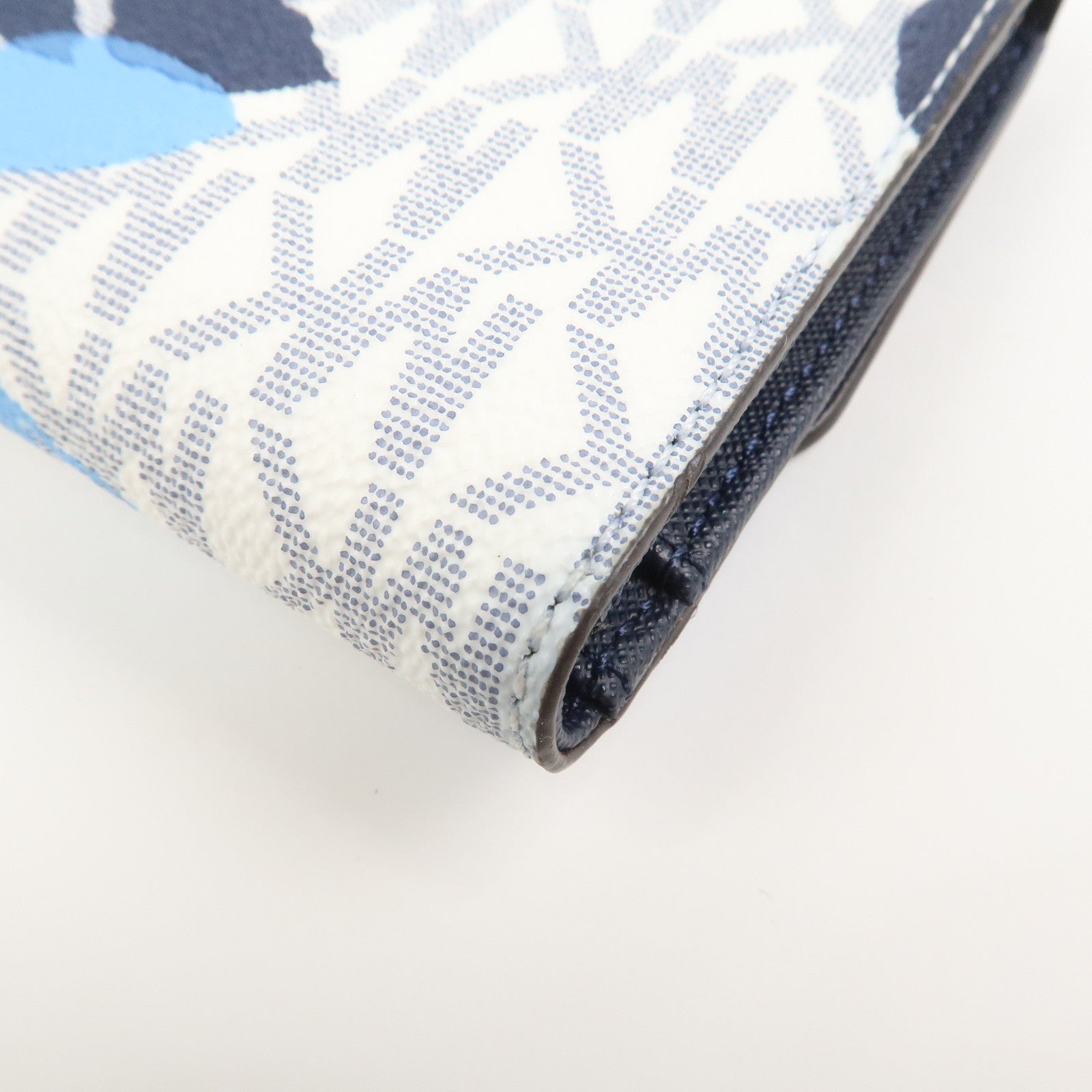 MICHAEL KORS MK Signature PVC Bi-fold Long Wallet Light Blue White