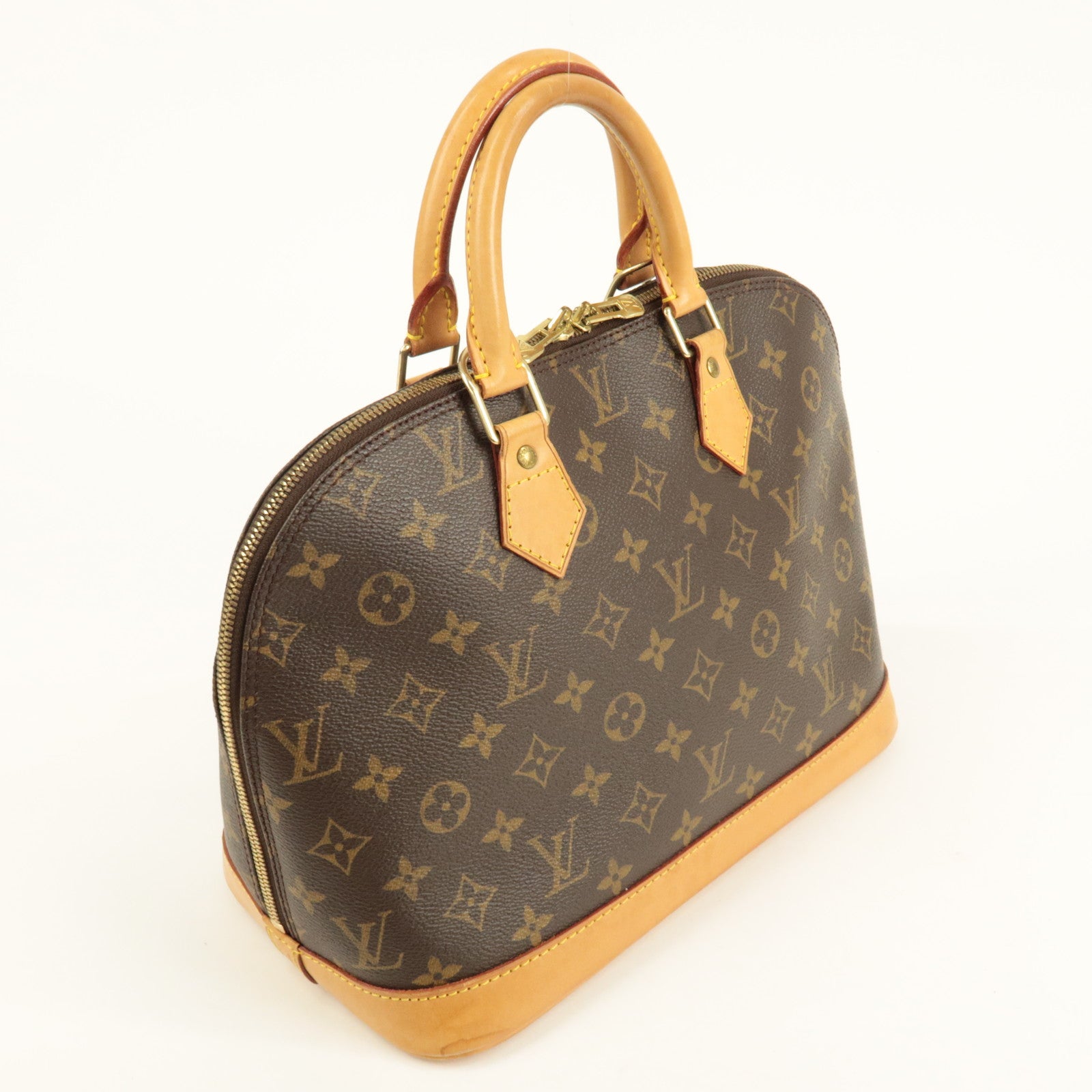Louis Vuitton Monogram Alma Hand Bag Brown M51130 Used