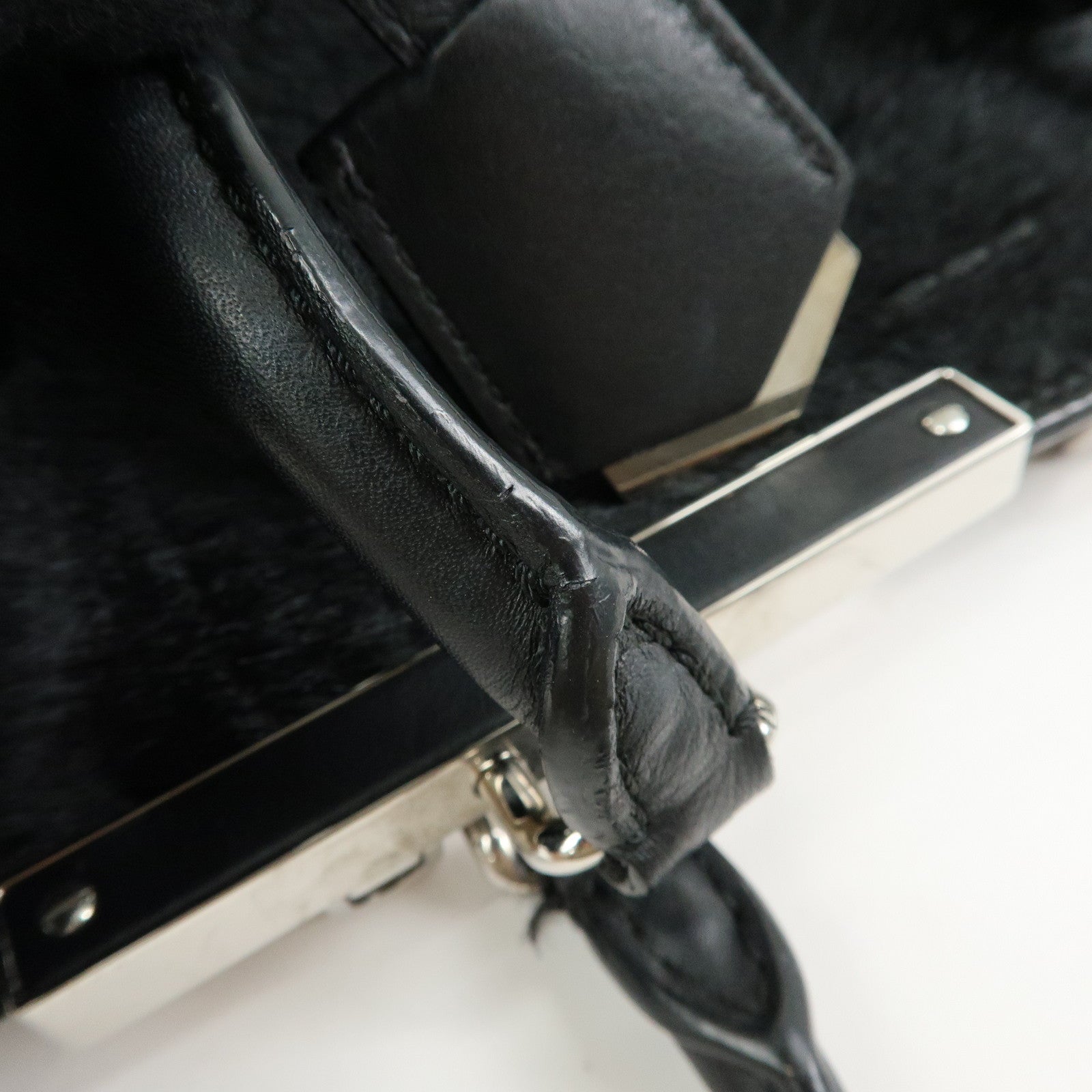 FENDI Trois Jours Leather Pony Hair 2Way Hand Shoulder Bag 8BH279